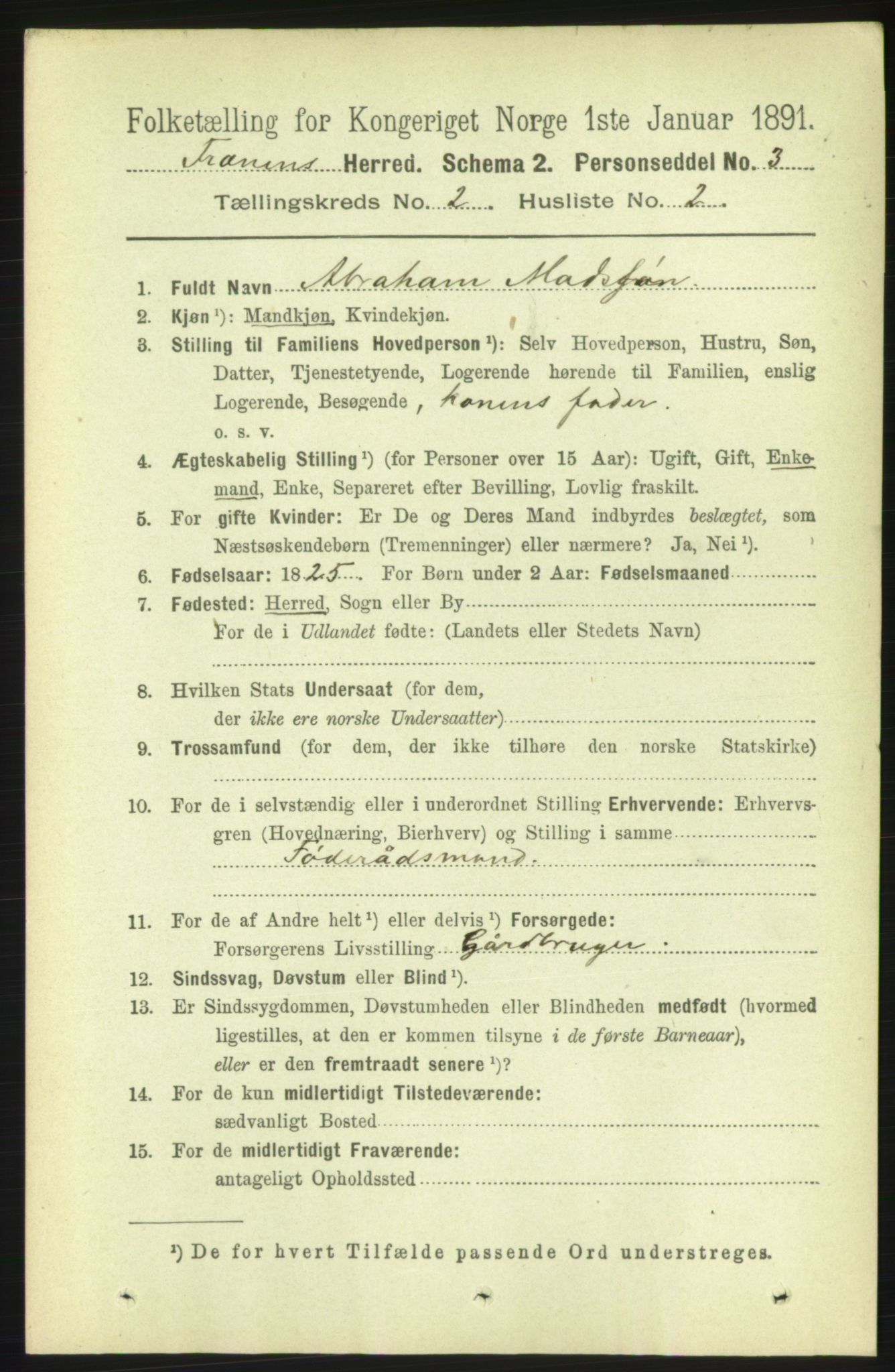 RA, 1891 census for 1548 Fræna, 1891, p. 493