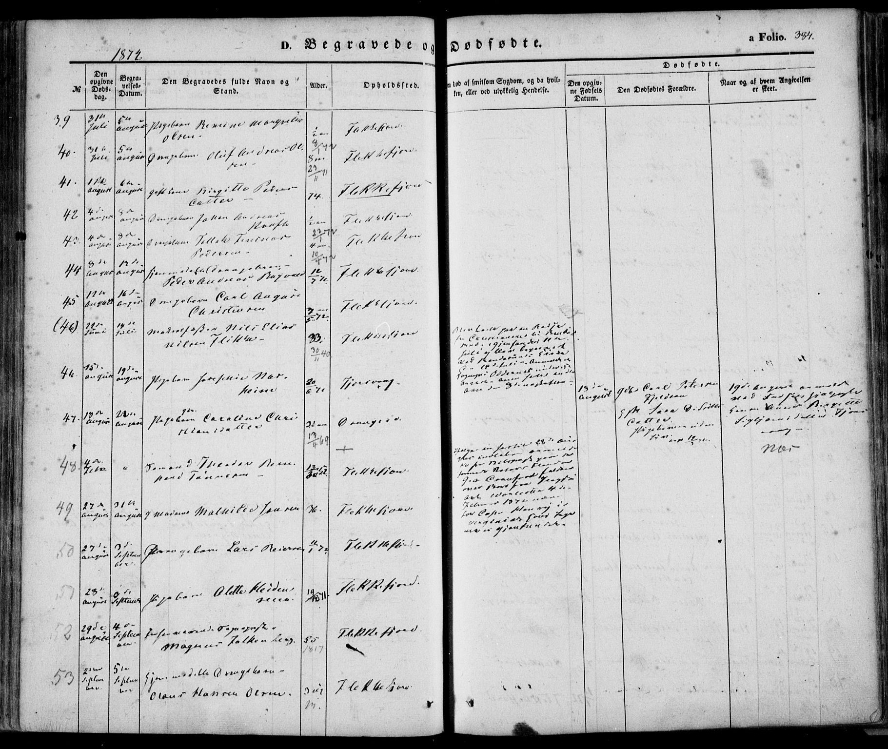 Flekkefjord sokneprestkontor, SAK/1111-0012/F/Fa/Fac/L0005: Parish register (official) no. A 5, 1849-1875, p. 384