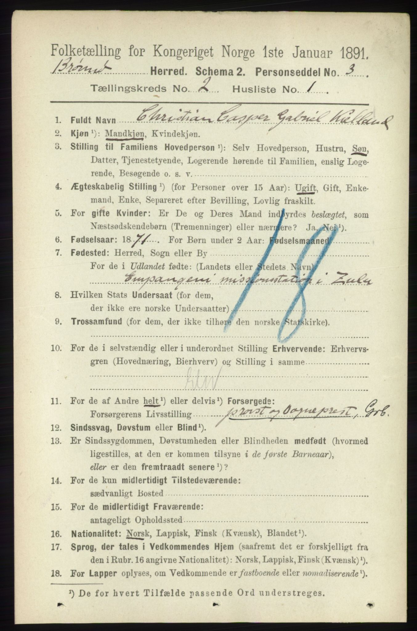 RA, 1891 census for 1814 Brønnøy, 1891, p. 808