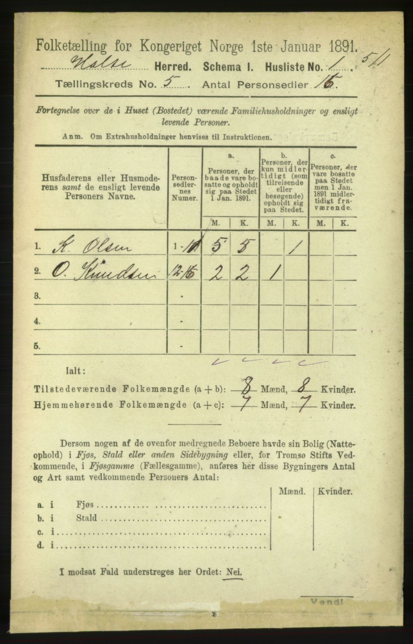 RA, 1891 census for 1571 Halsa, 1891, p. 1090