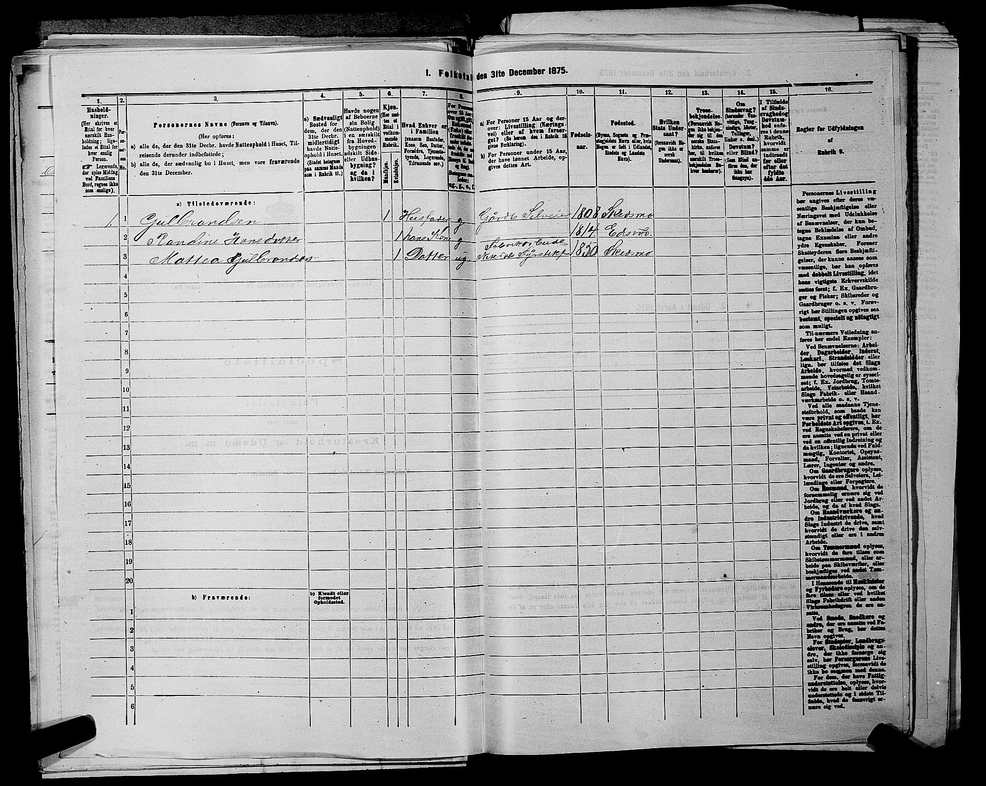 RA, 1875 census for 0233P Nittedal, 1875, p. 377