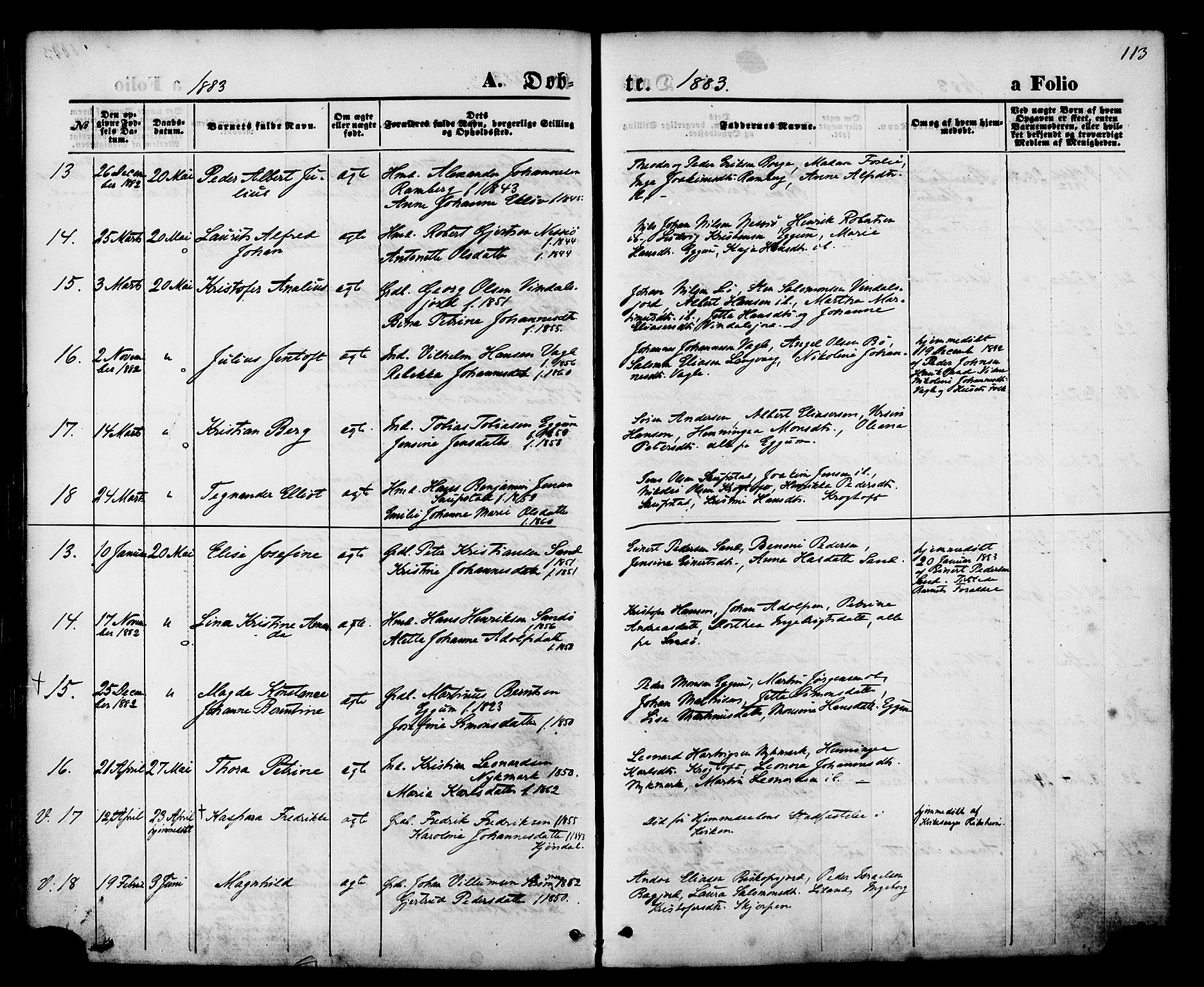 Ministerialprotokoller, klokkerbøker og fødselsregistre - Nordland, AV/SAT-A-1459/880/L1132: Parish register (official) no. 880A06, 1869-1887, p. 113