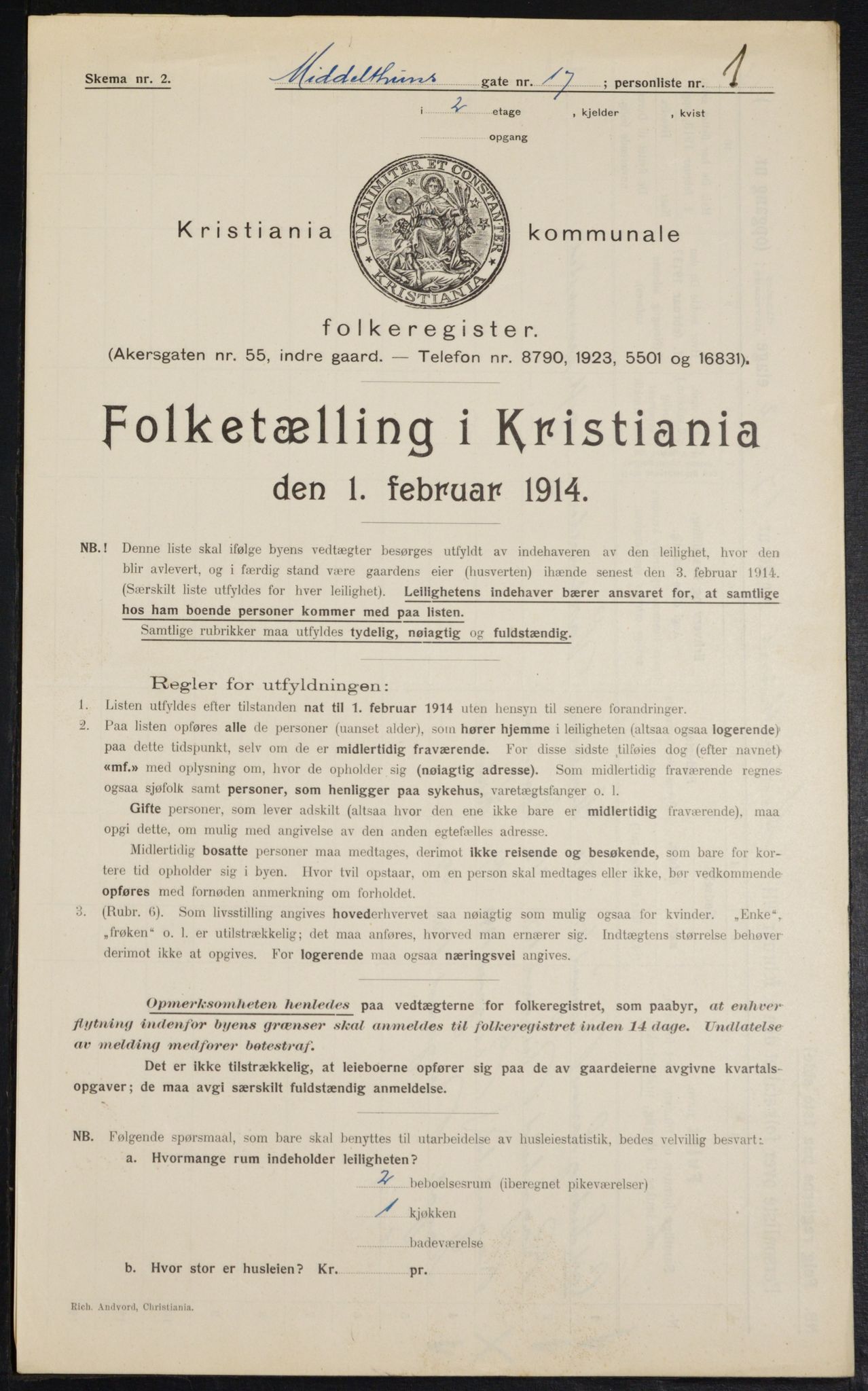 OBA, Municipal Census 1914 for Kristiania, 1914, p. 65338