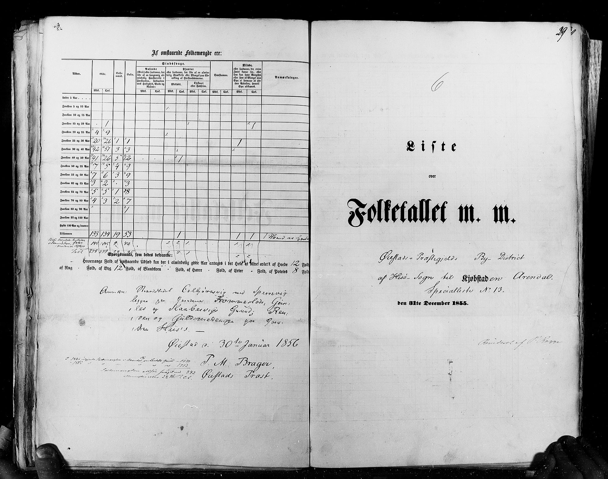 RA, Census 1855, vol. 8: Risør-Vadsø, 1855, p. 29