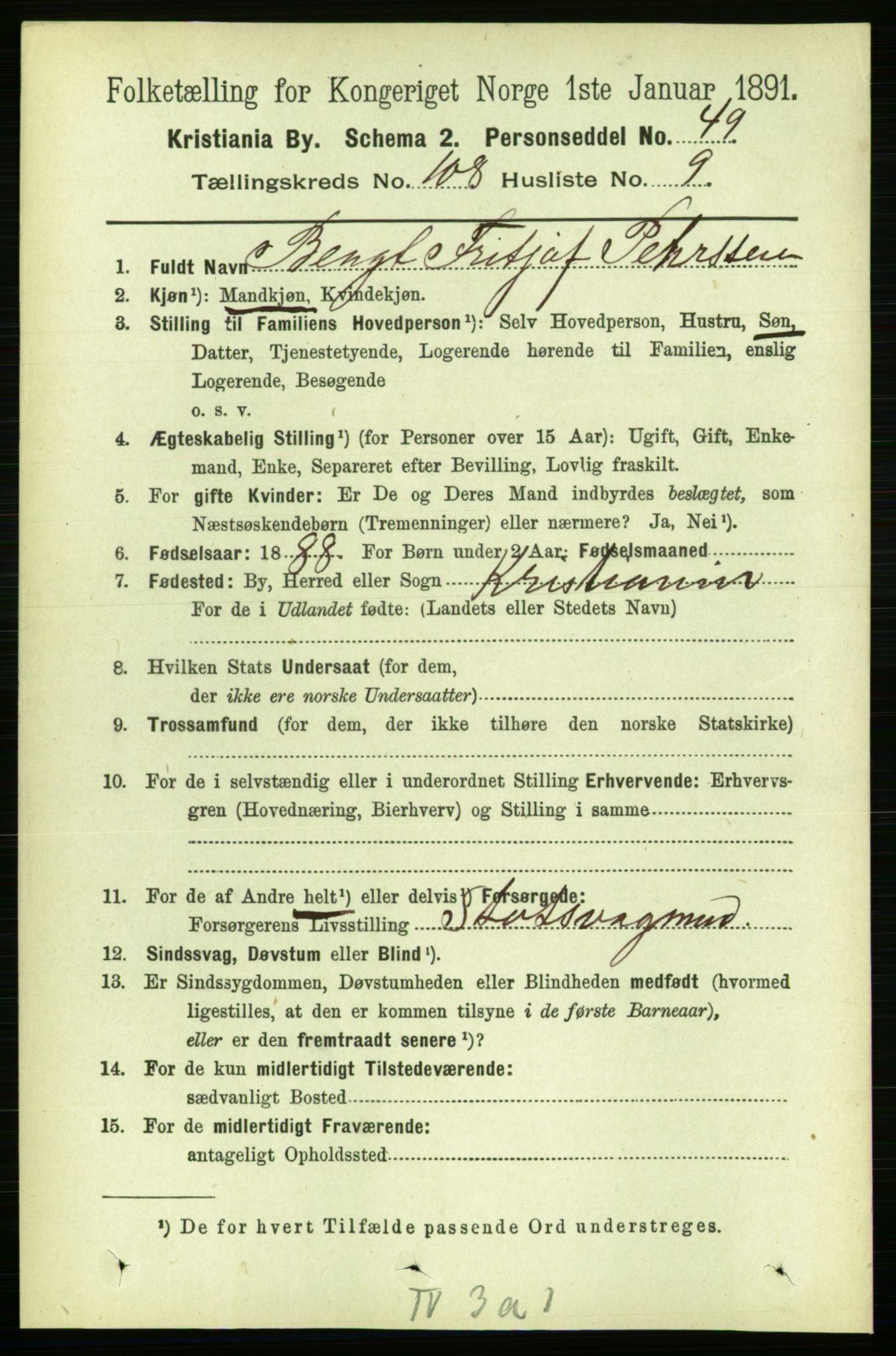 RA, 1891 census for 0301 Kristiania, 1891, p. 55782