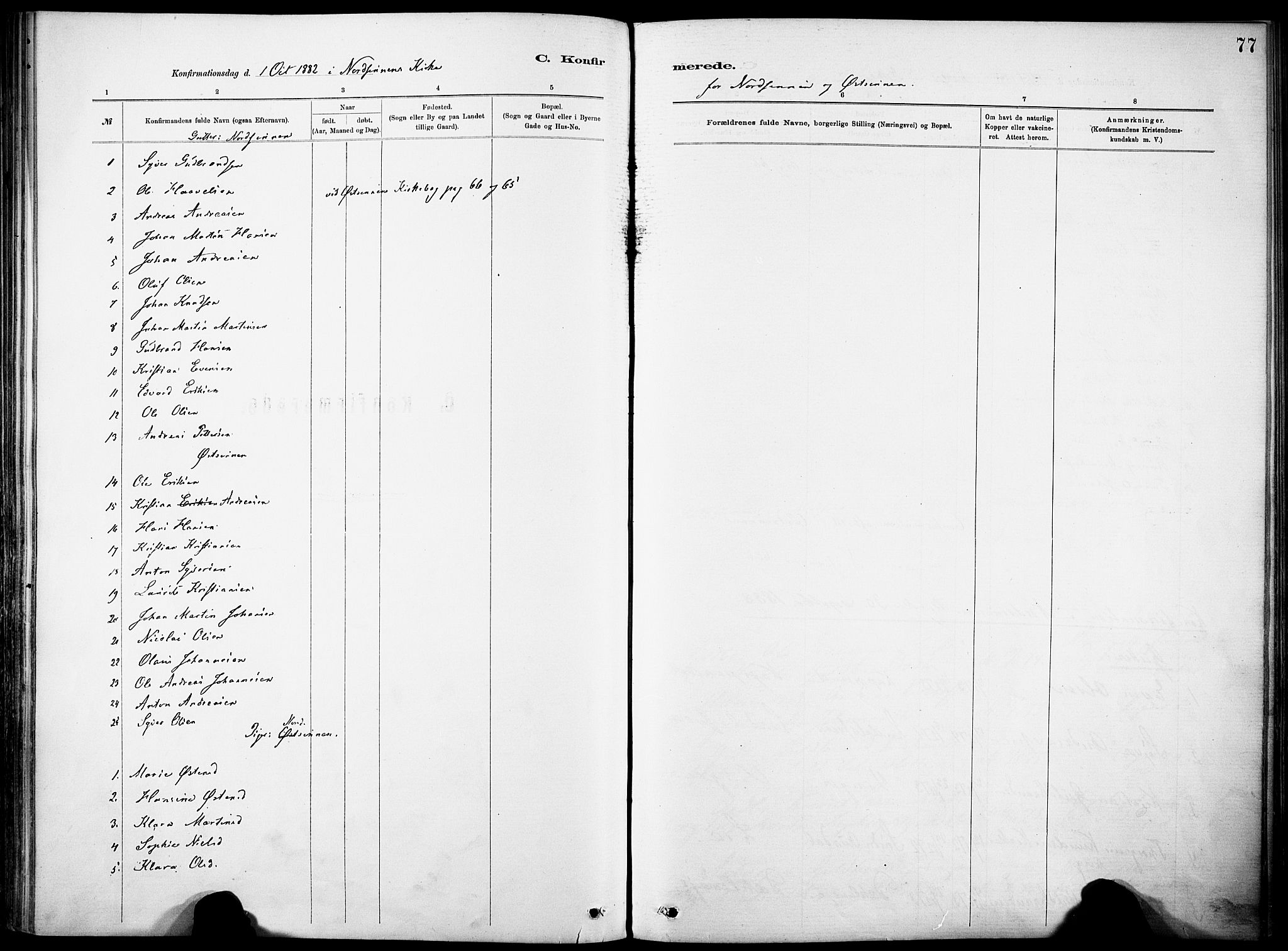 Nordre Land prestekontor, AV/SAH-PREST-124/H/Ha/Haa/L0005: Parish register (official) no. 5, 1882-1903, p. 77