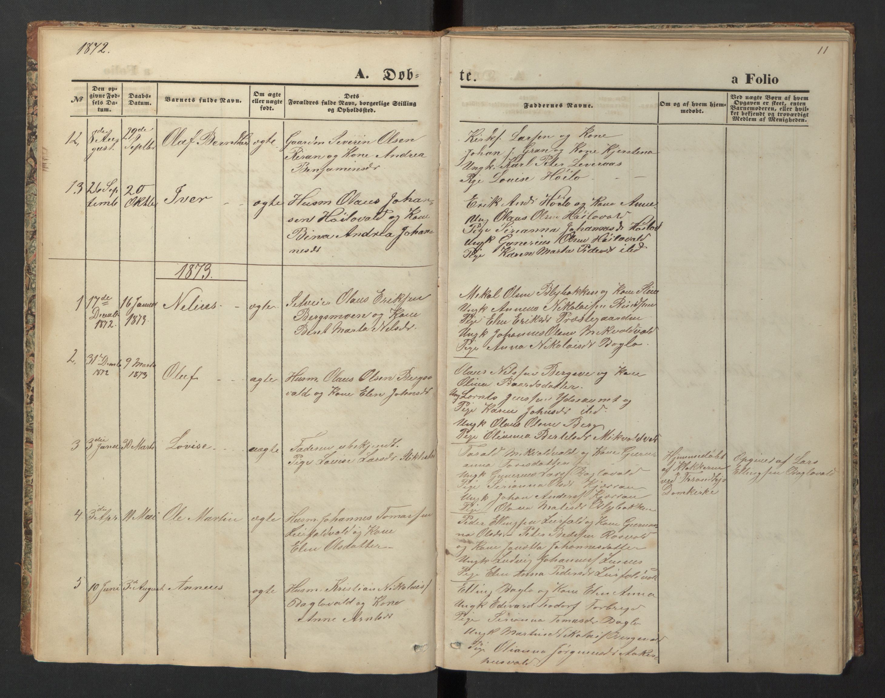 Ministerialprotokoller, klokkerbøker og fødselsregistre - Nord-Trøndelag, SAT/A-1458/726/L0271: Parish register (copy) no. 726C02, 1869-1897, p. 11