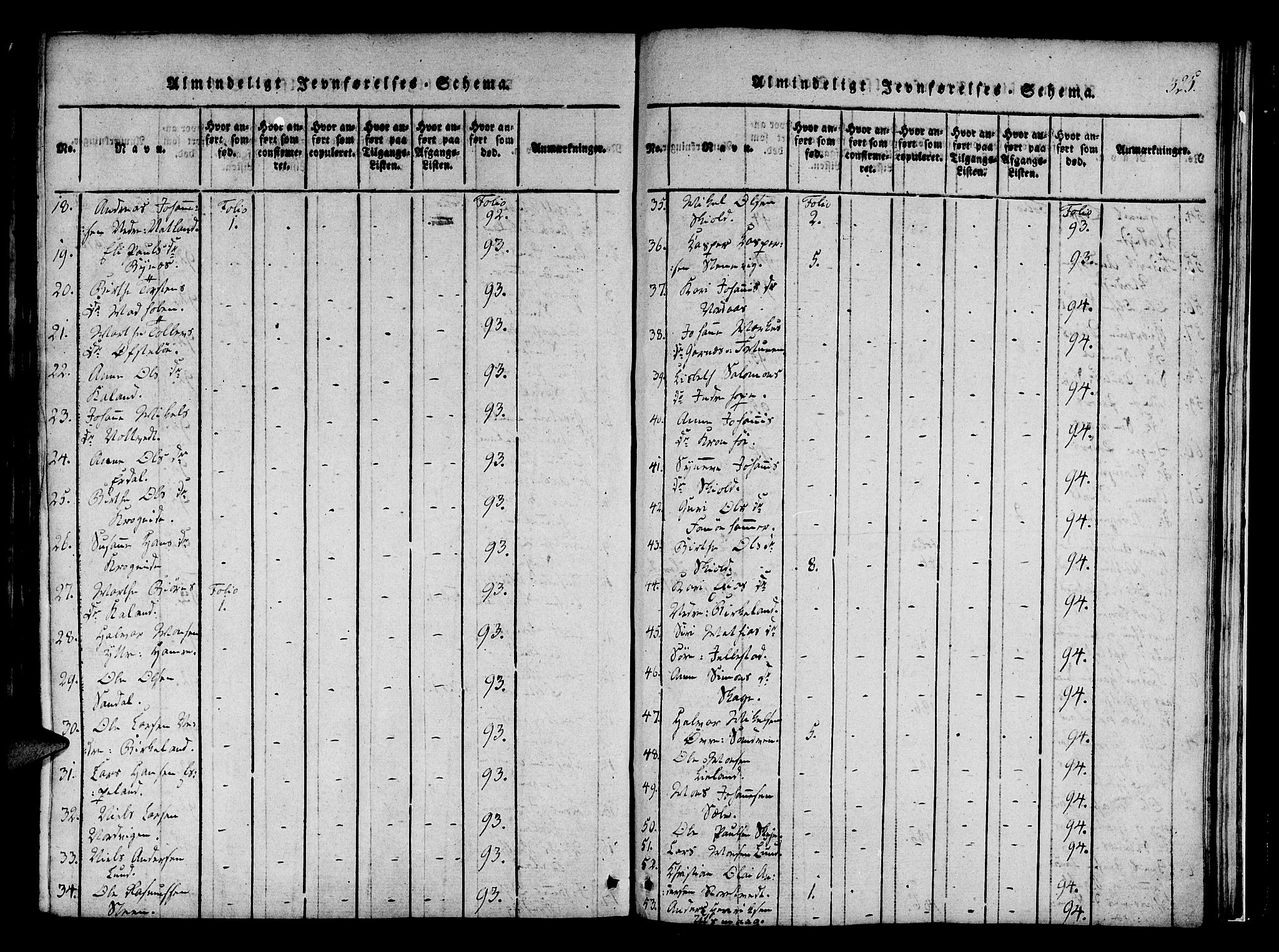 Fana Sokneprestembete, AV/SAB-A-75101/H/Haa/Haaa/L0007: Parish register (official) no. A 7, 1816-1828, p. 325