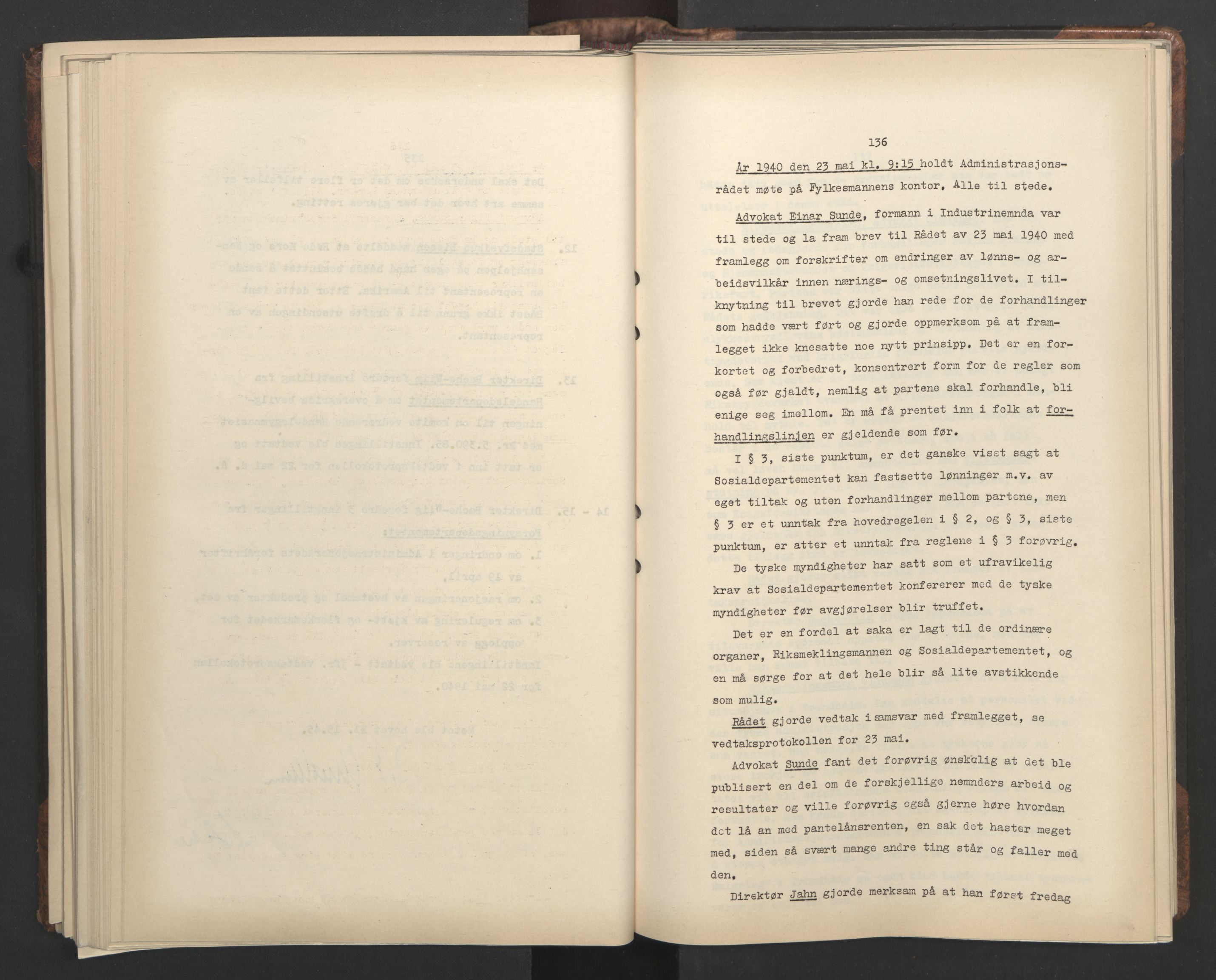 Administrasjonsrådet, AV/RA-S-1004/A/L0001: Møteprotokoll med tillegg 15/4-25/9, 1940, p. 136