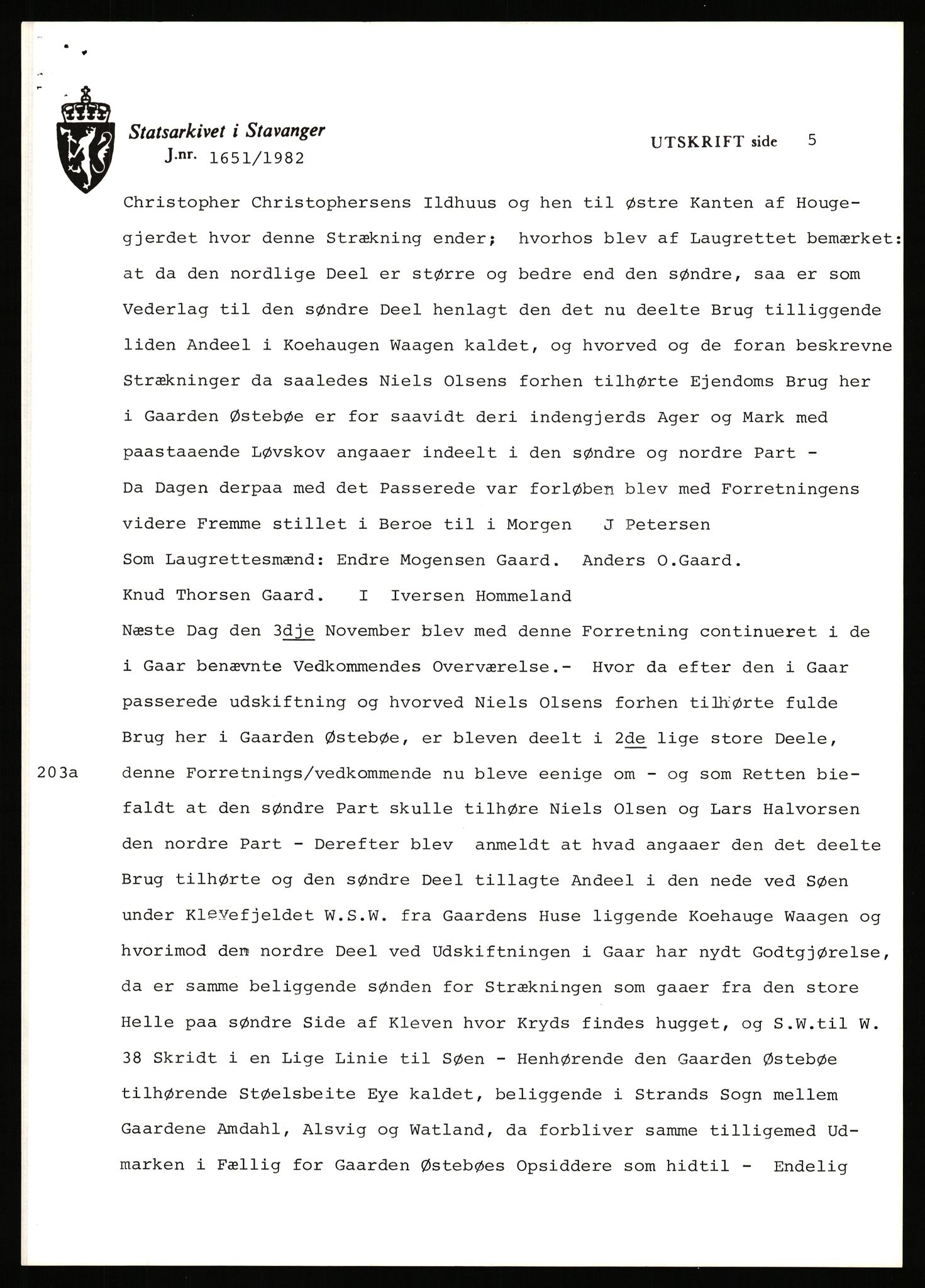 Statsarkivet i Stavanger, AV/SAST-A-101971/03/Y/Yj/L0098: Avskrifter sortert etter gårdsnavn: Øigrei - Østeinstad, 1750-1930, p. 496