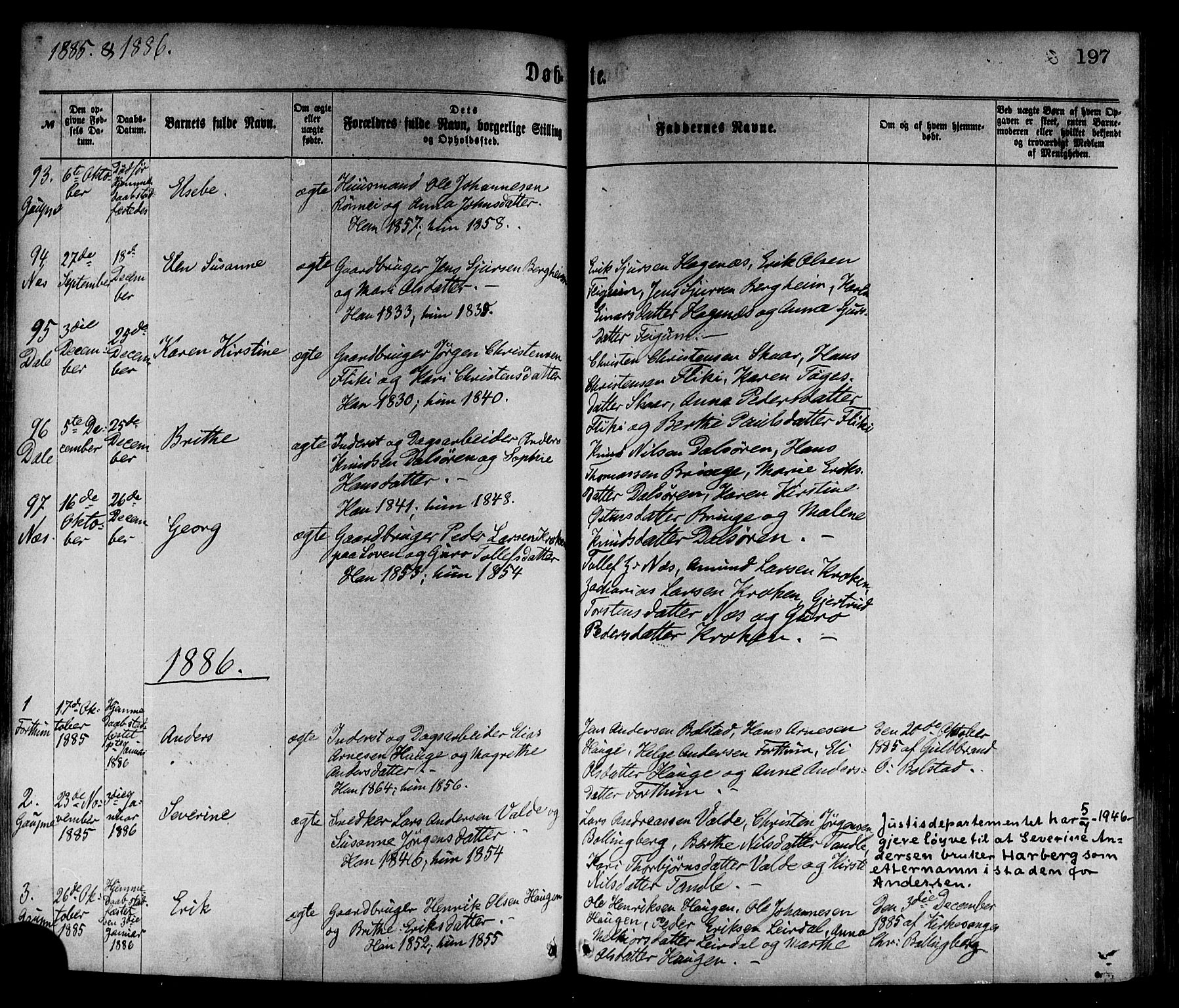 Luster sokneprestembete, SAB/A-81101/H/Haa/Haaa/L0010: Parish register (official) no. A 10, 1871-1886, p. 197