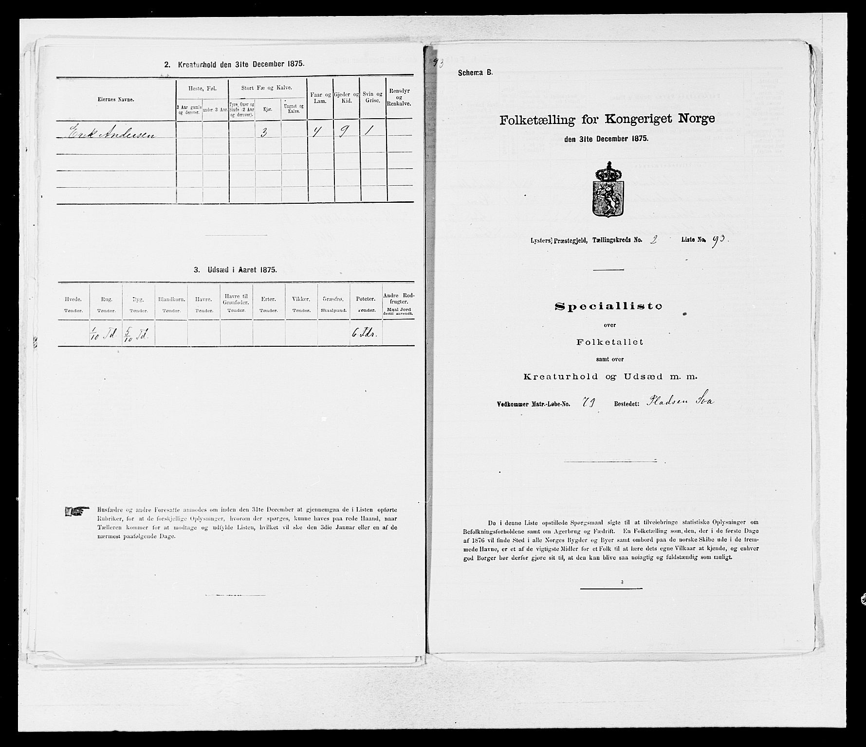 SAB, 1875 census for 1426P Luster, 1875, p. 430