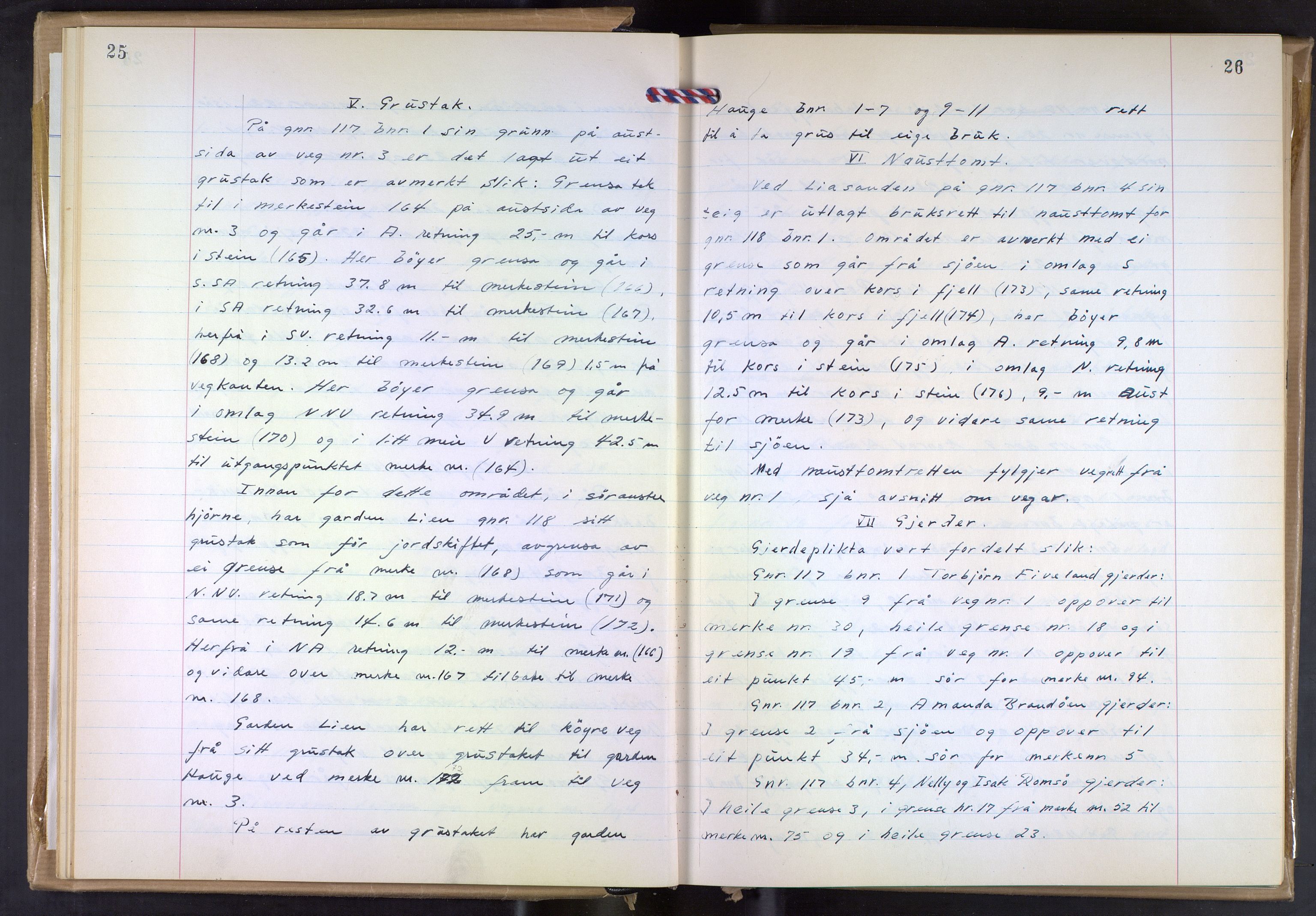 Hordaland jordskiftedøme - VII Indre Sunnhordland jordskiftedistrikt, AV/SAB-A-7401/A/Aa/L0031: Forhandlingsprotokoll, 1960-1967, p. 25-26