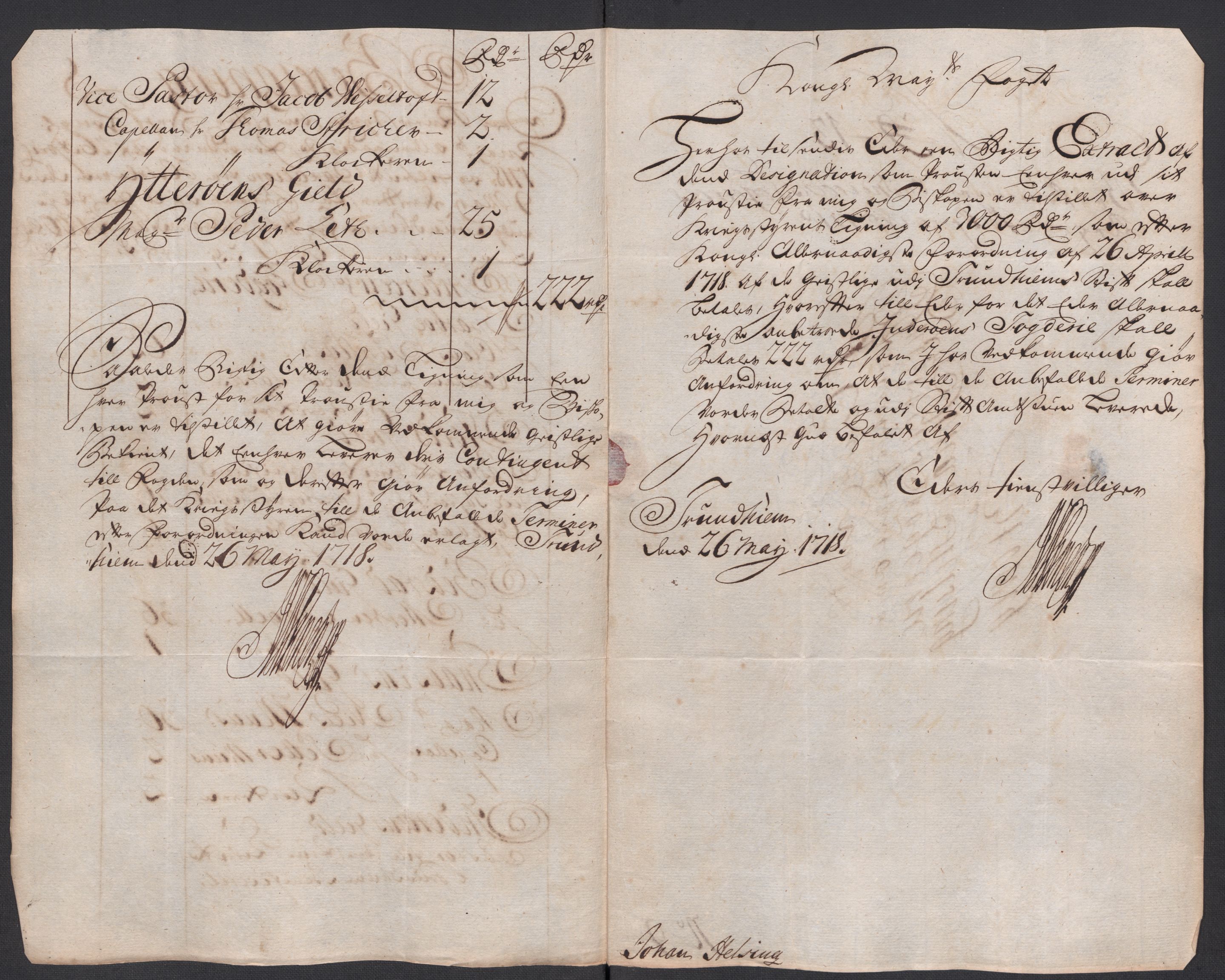 Rentekammeret inntil 1814, Reviderte regnskaper, Fogderegnskap, AV/RA-EA-4092/R63/L4326: Fogderegnskap Inderøy, 1718, p. 168