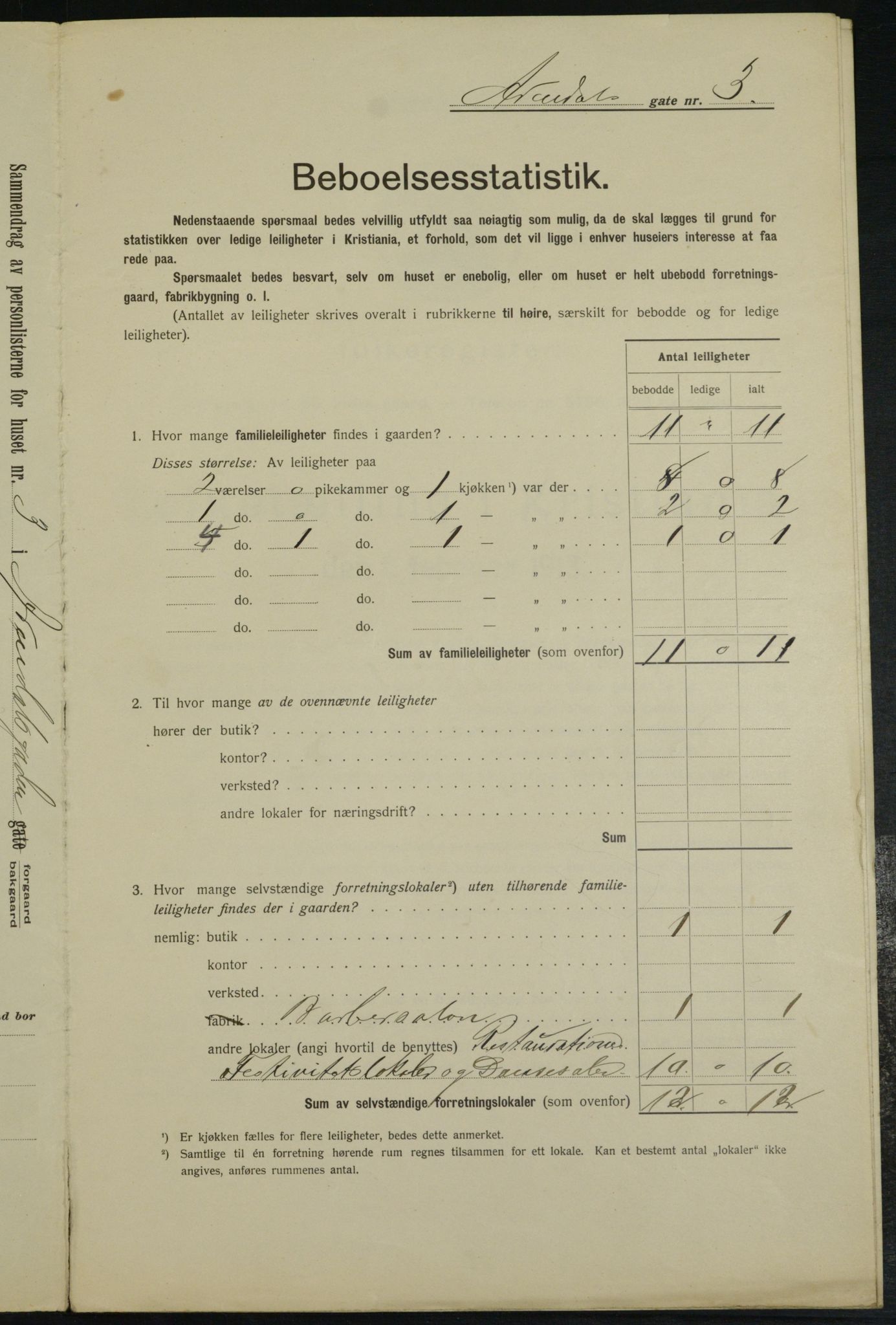 OBA, Municipal Census 1913 for Kristiania, 1913, p. 1880