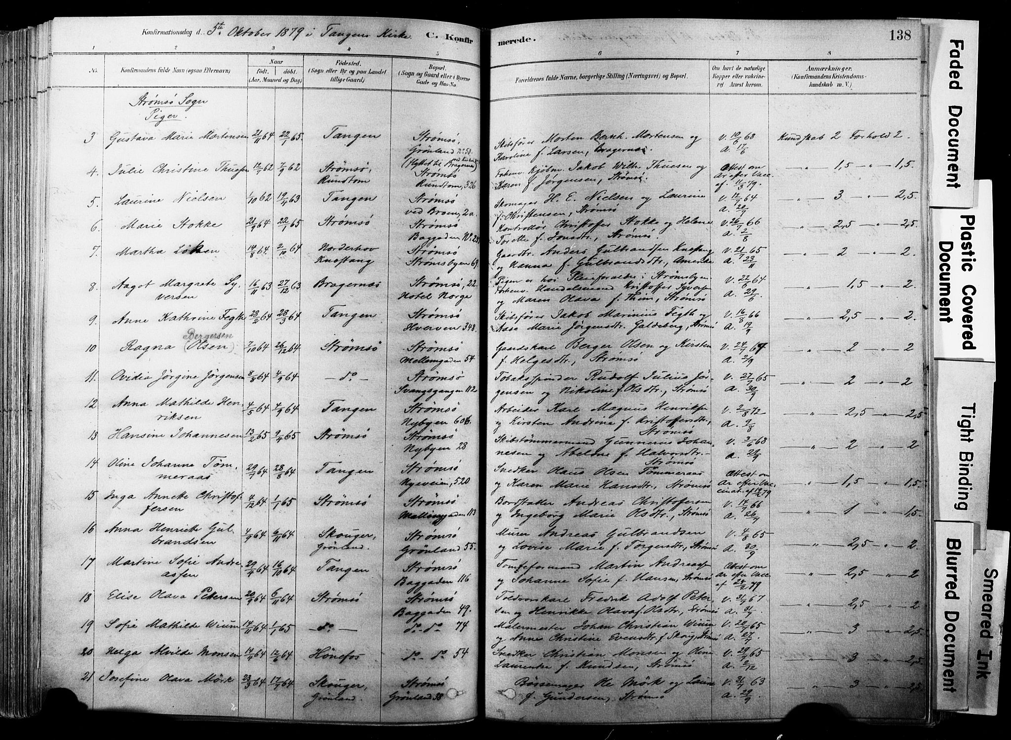 Strømsø kirkebøker, AV/SAKO-A-246/F/Fb/L0006: Parish register (official) no. II 6, 1879-1910, p. 138