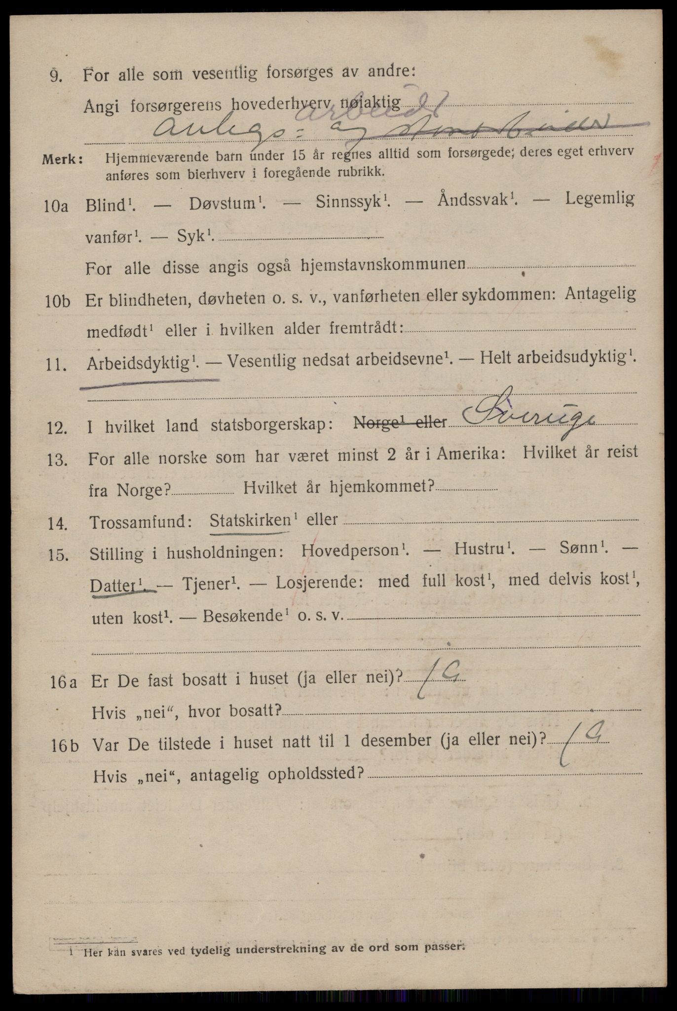 SAST, 1920 census for Stavanger, 1920, p. 118583