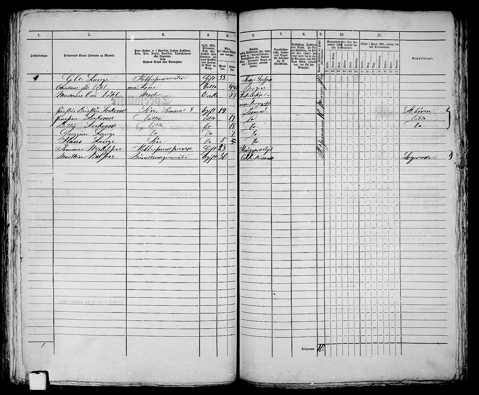 RA, 1865 census for Tromsø, 1865, p. 207