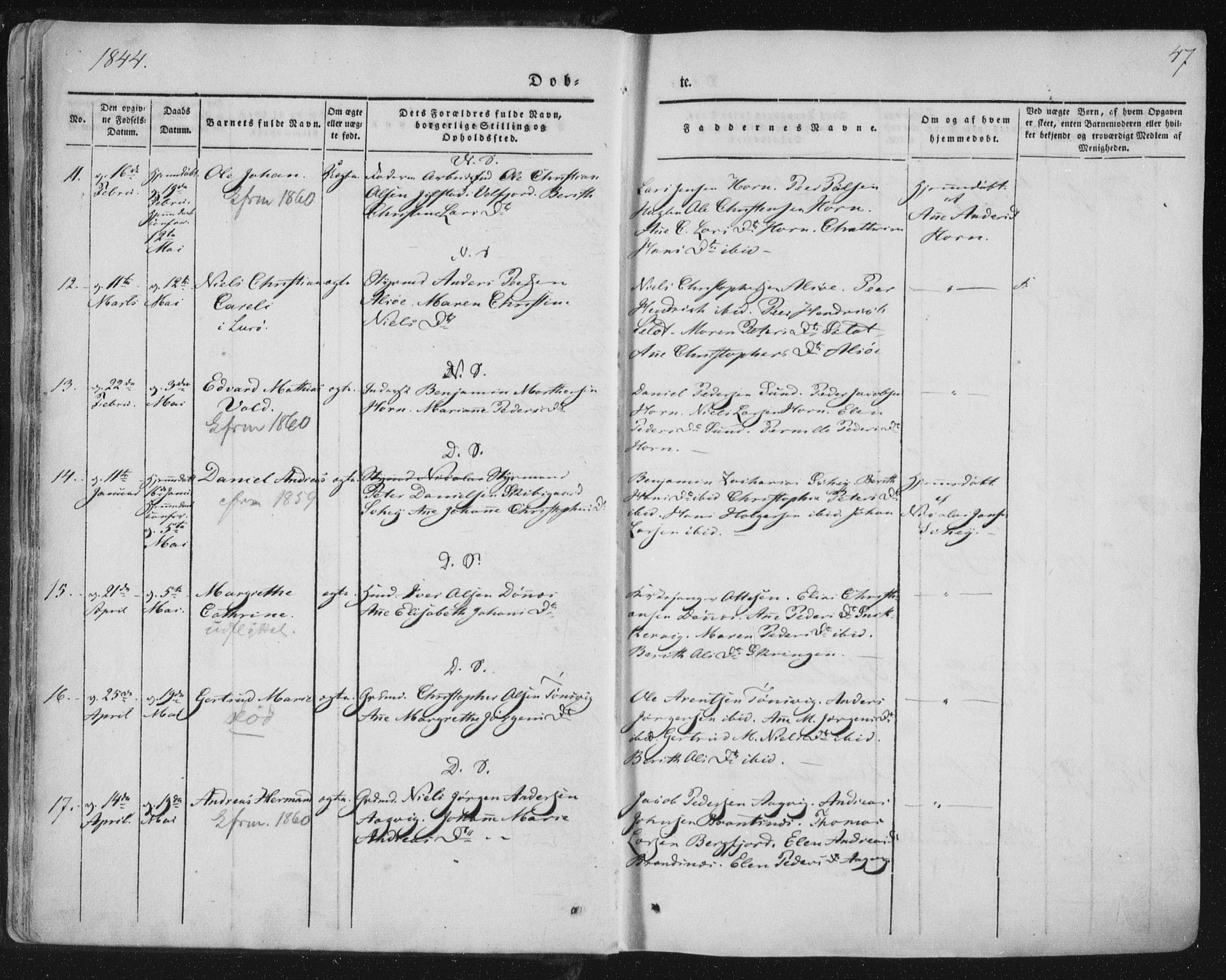 Ministerialprotokoller, klokkerbøker og fødselsregistre - Nordland, AV/SAT-A-1459/838/L0549: Parish register (official) no. 838A07, 1840-1854, p. 47