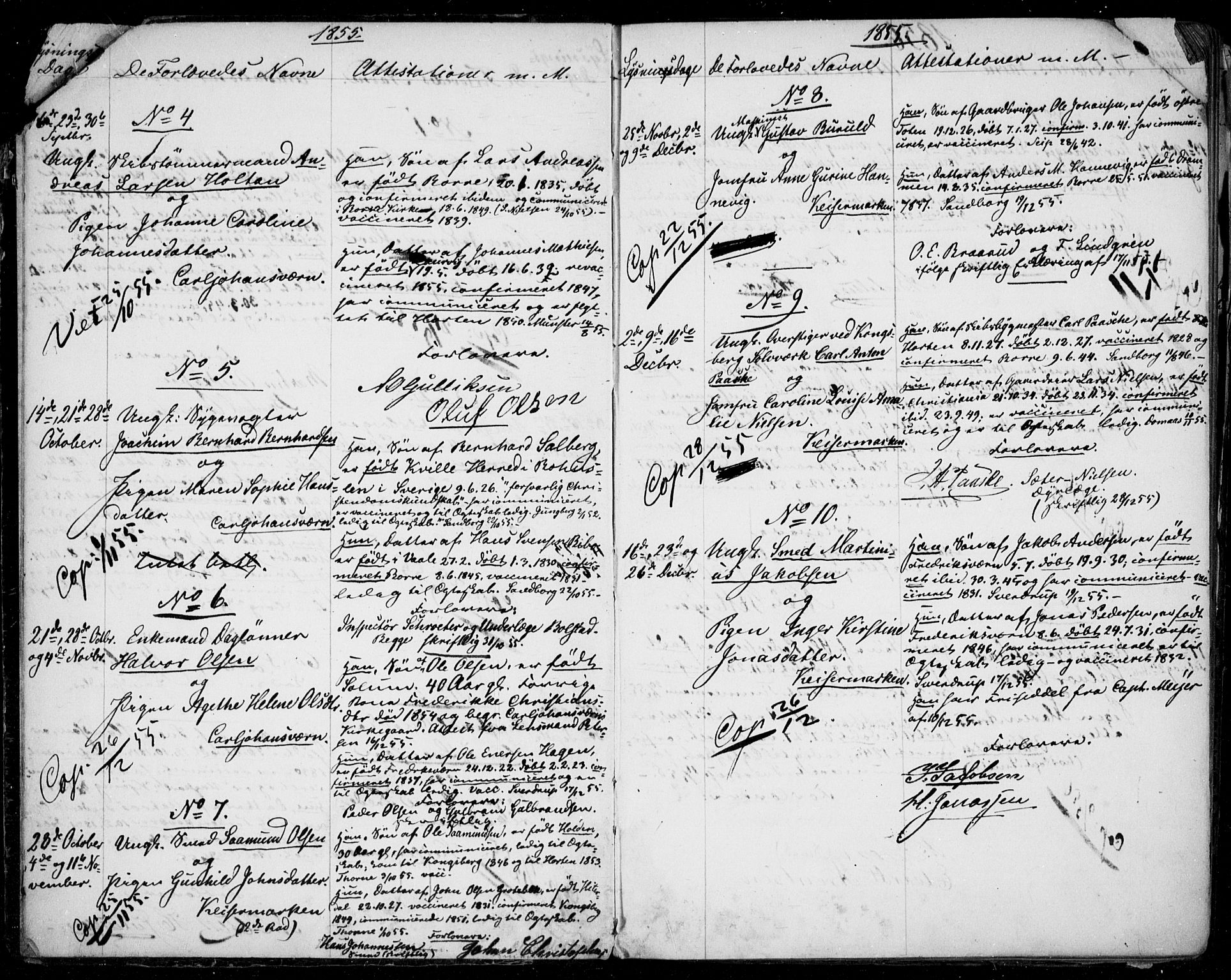 Horten kirkebøker, AV/SAKO-A-348/H/Ha/L0001: Banns register no. 1, 1855-1881
