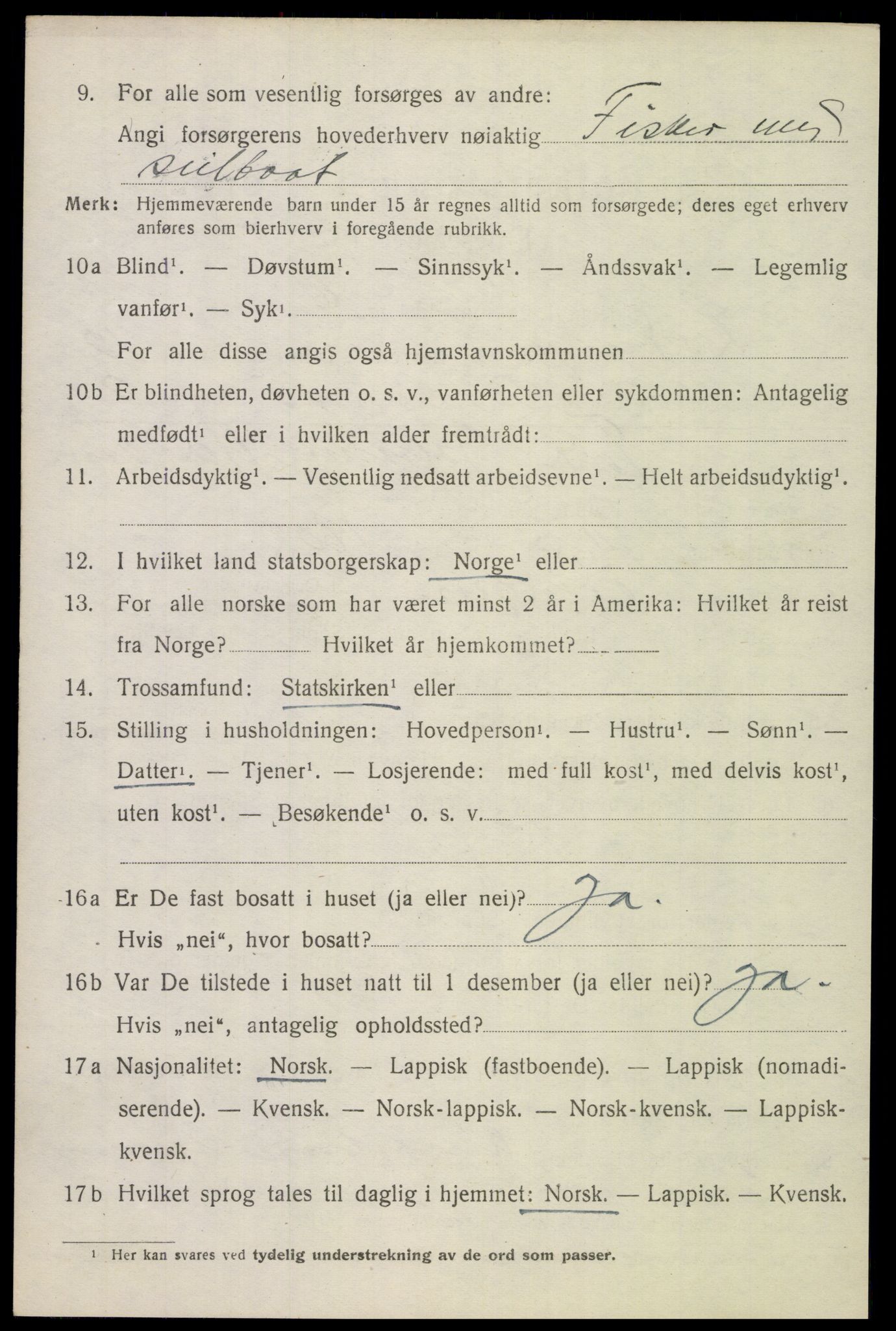 SAT, 1920 census for Lødingen, 1920, p. 6750