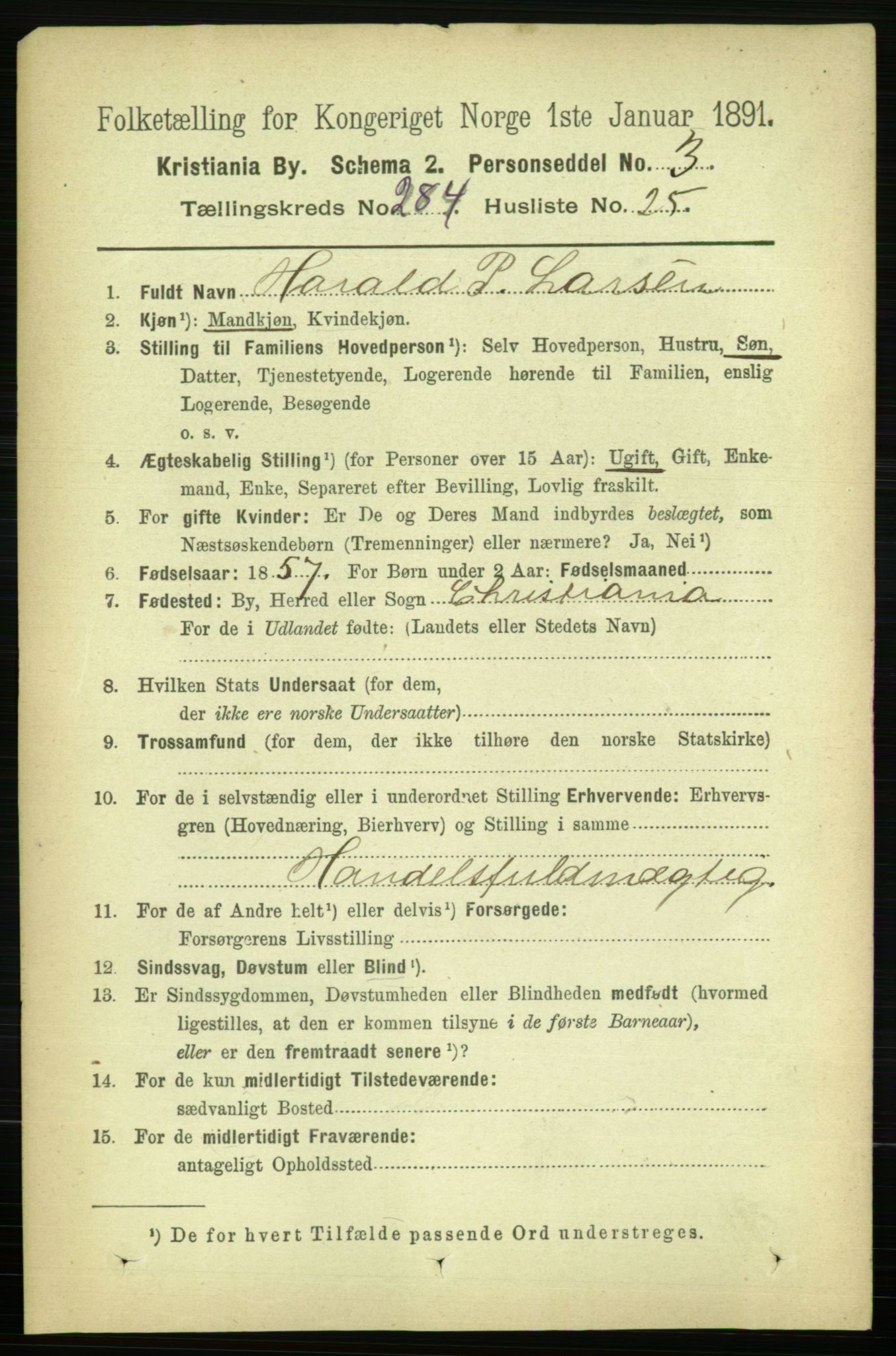 RA, 1891 census for 0301 Kristiania, 1891, p. 174121