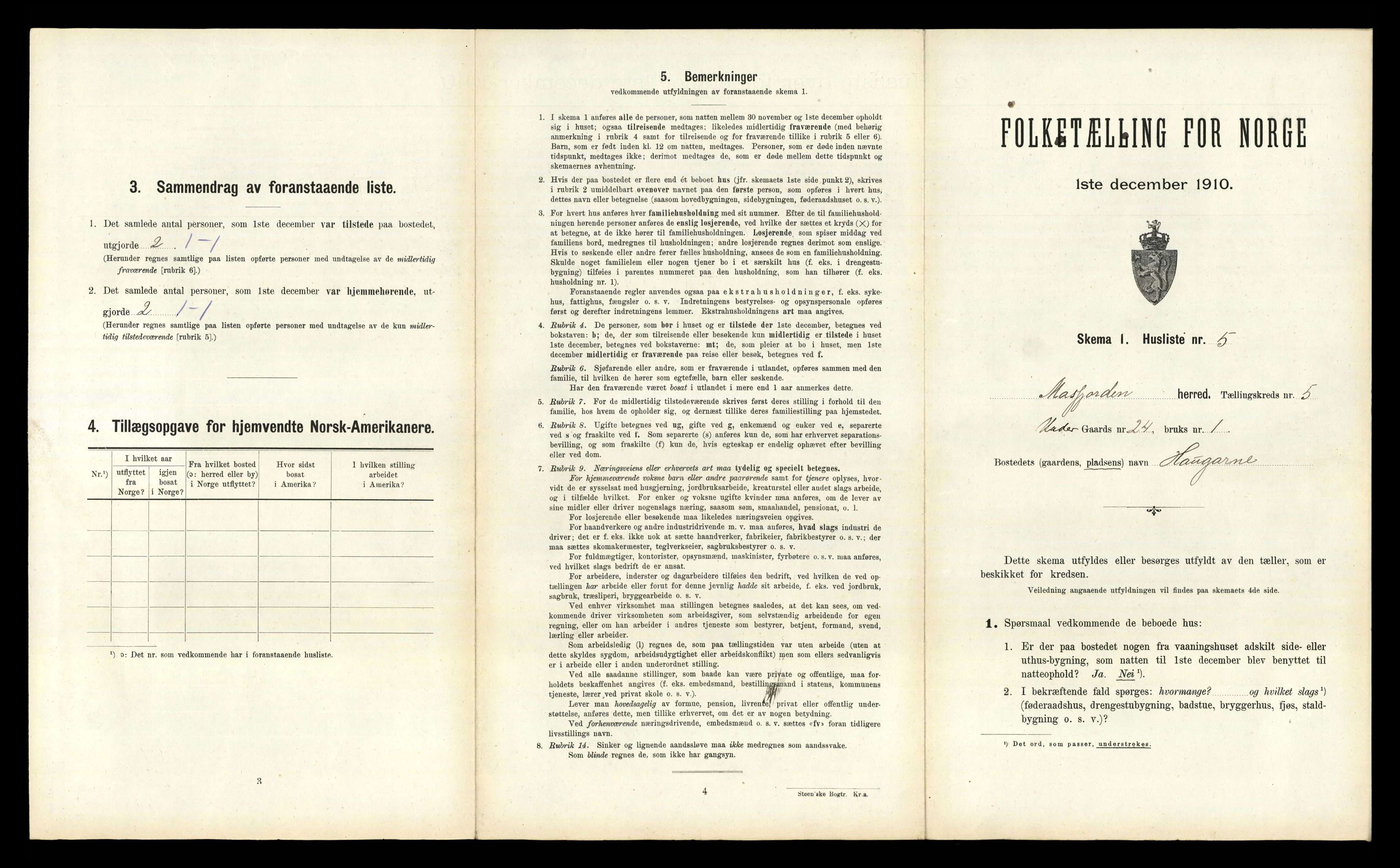 RA, 1910 census for Masfjorden, 1910, p. 336