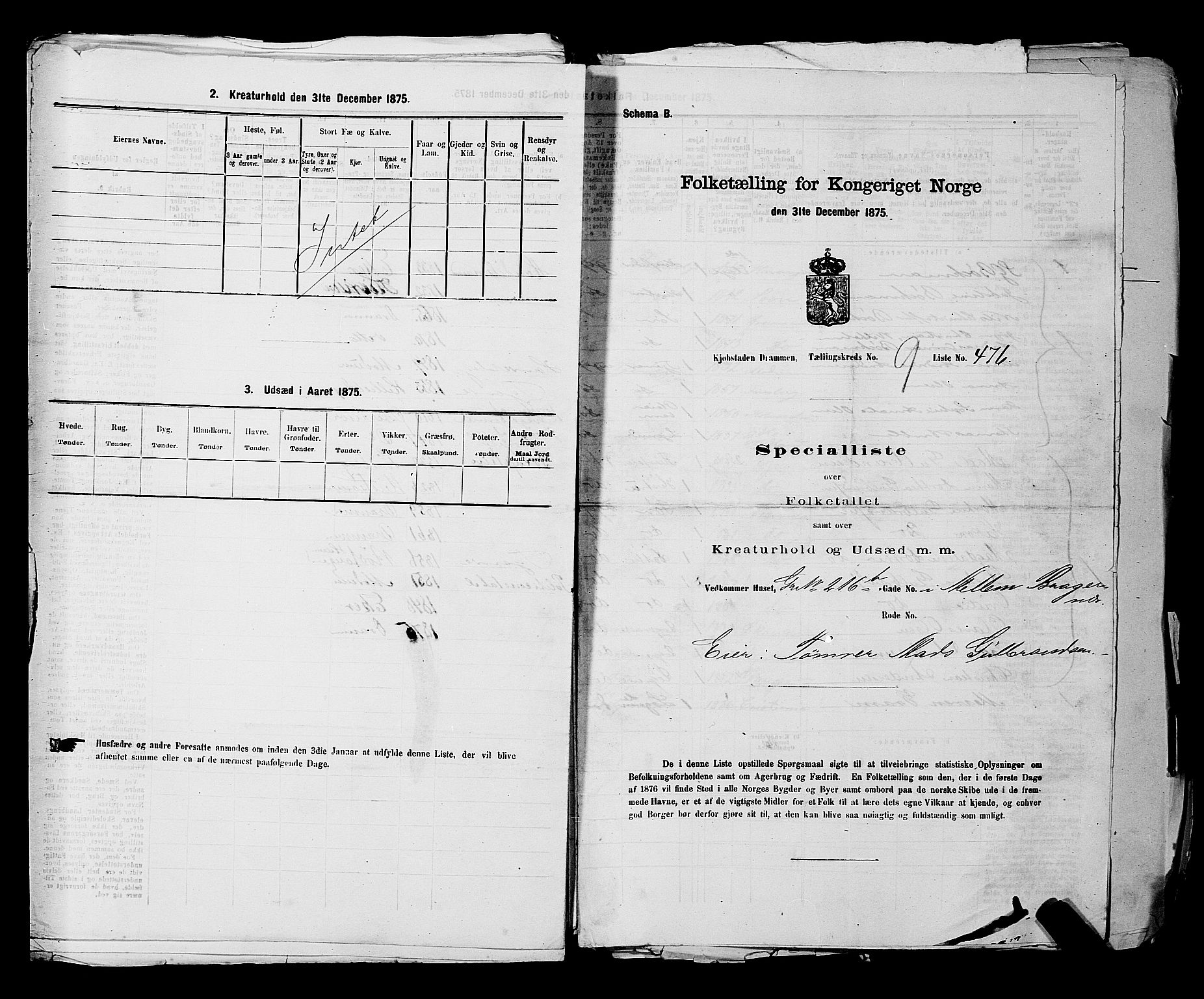 SAKO, 1875 census for 0602 Drammen, 1875, p. 954