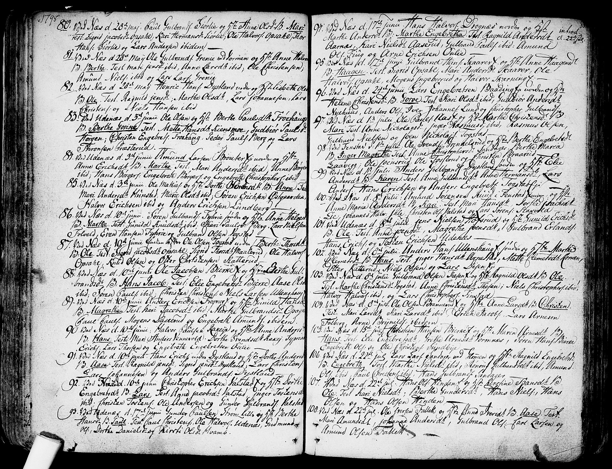 Nes prestekontor Kirkebøker, SAO/A-10410/F/Fa/L0004: Parish register (official) no. I 4, 1781-1816, p. 85