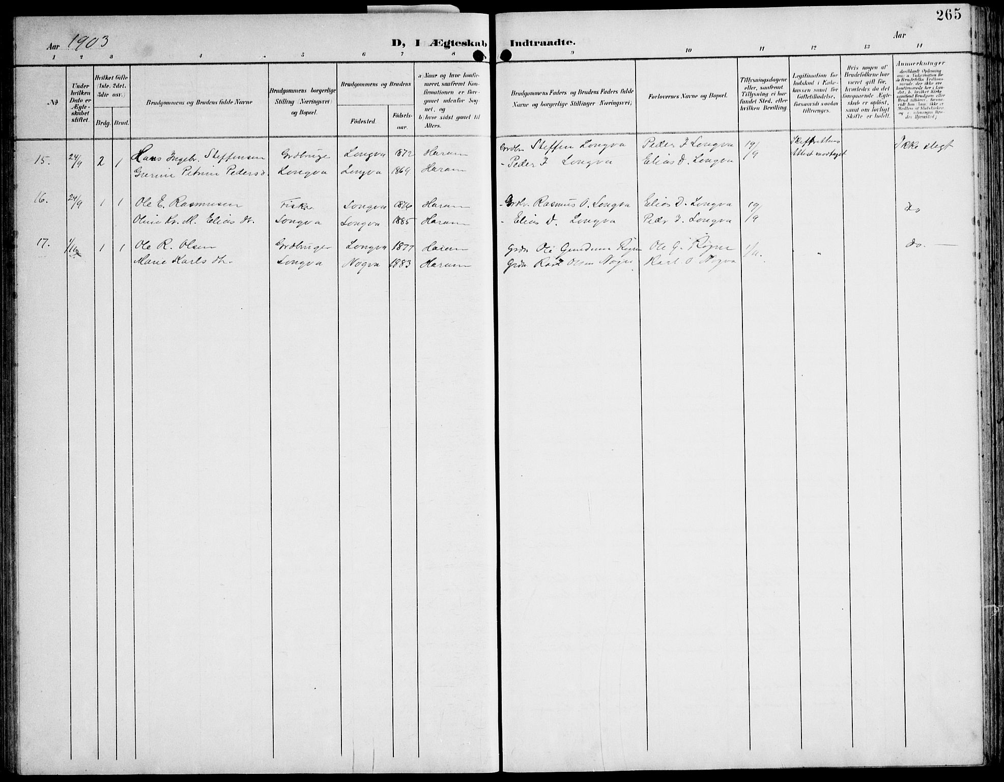 Ministerialprotokoller, klokkerbøker og fødselsregistre - Møre og Romsdal, AV/SAT-A-1454/536/L0511: Parish register (copy) no. 536C06, 1899-1944, p. 265