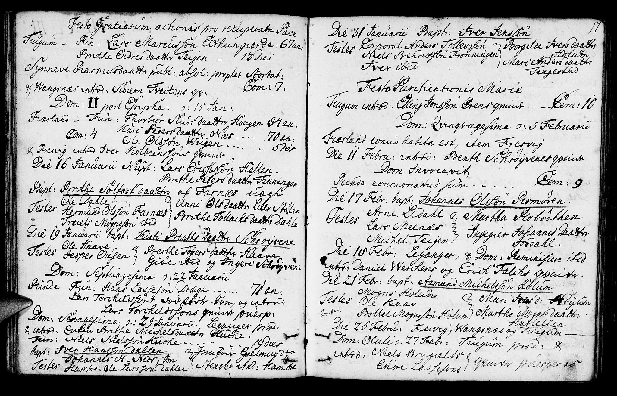 Leikanger sokneprestembete, SAB/A-81001: Parish register (official) no. A 3, 1756-1770, p. 17