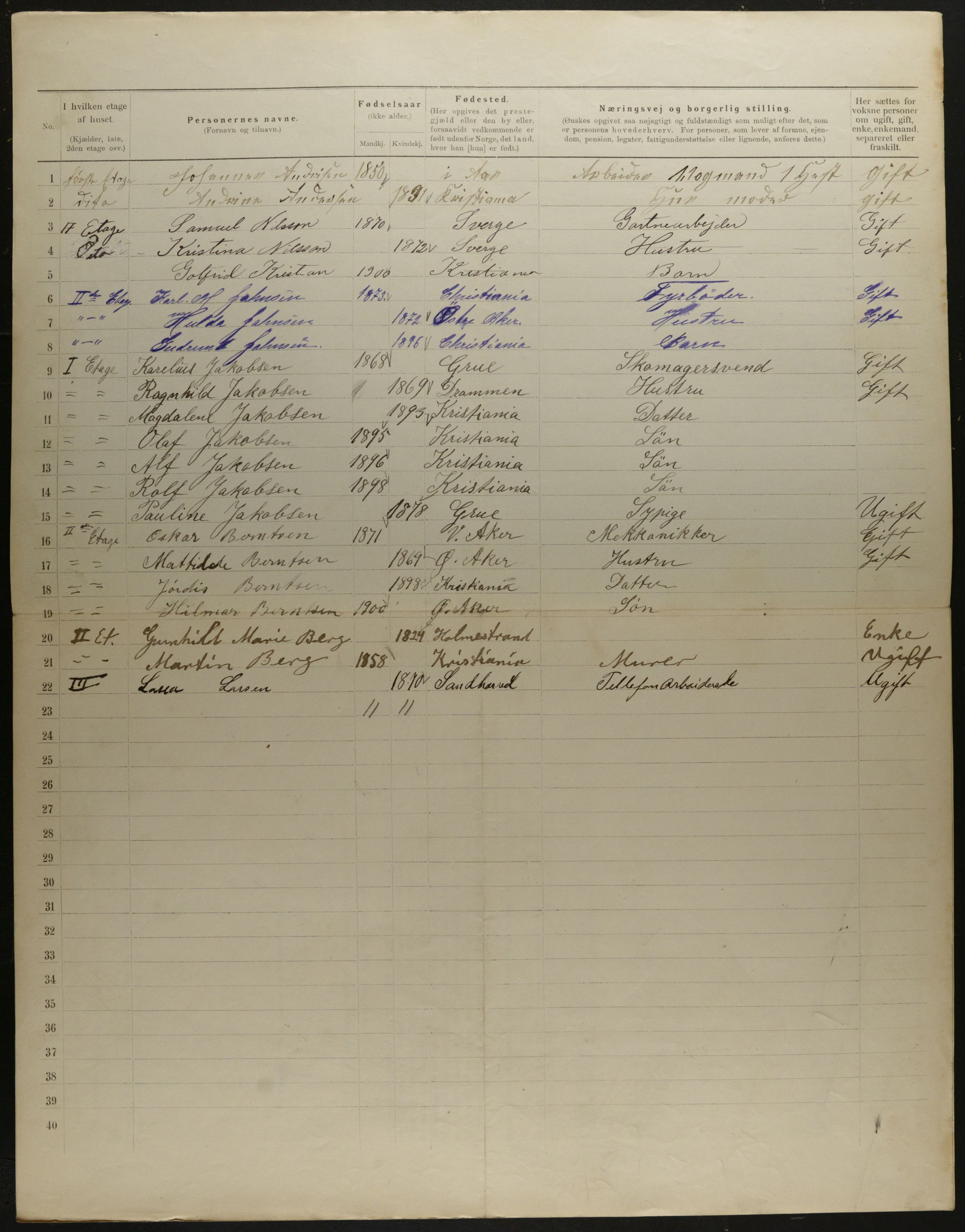 OBA, Municipal Census 1901 for Kristiania, 1901, p. 12572