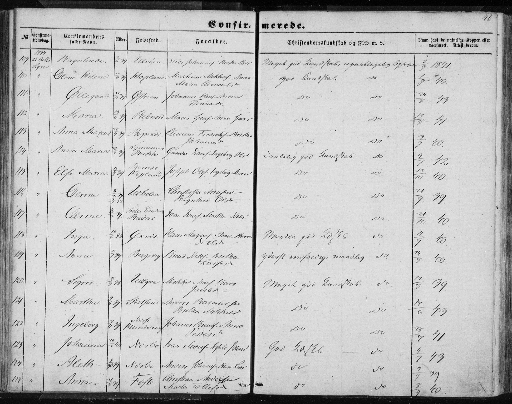 Lindås Sokneprestembete, AV/SAB-A-76701/H/Haa/Haaa/L0013: Parish register (official) no. A 13, 1848-1862, p. 46