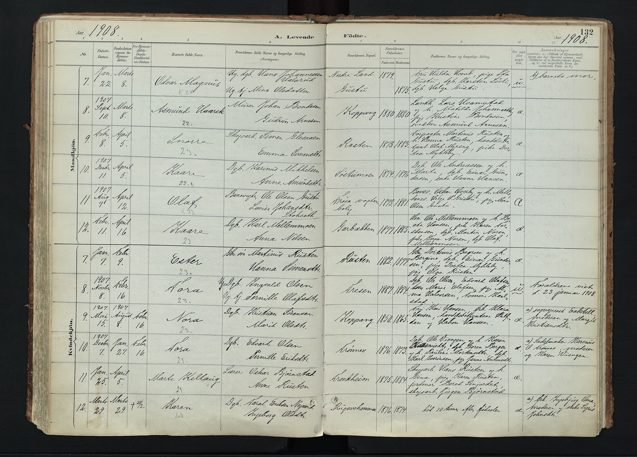 Stor-Elvdal prestekontor, SAH/PREST-052/H/Ha/Haa/L0004: Parish register (official) no. 4, 1890-1922, p. 132