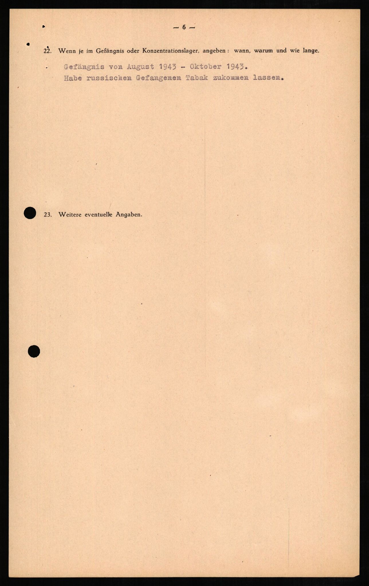 Forsvaret, Forsvarets overkommando II, RA/RAFA-3915/D/Db/L0007: CI Questionaires. Tyske okkupasjonsstyrker i Norge. Tyskere., 1945-1946, p. 326