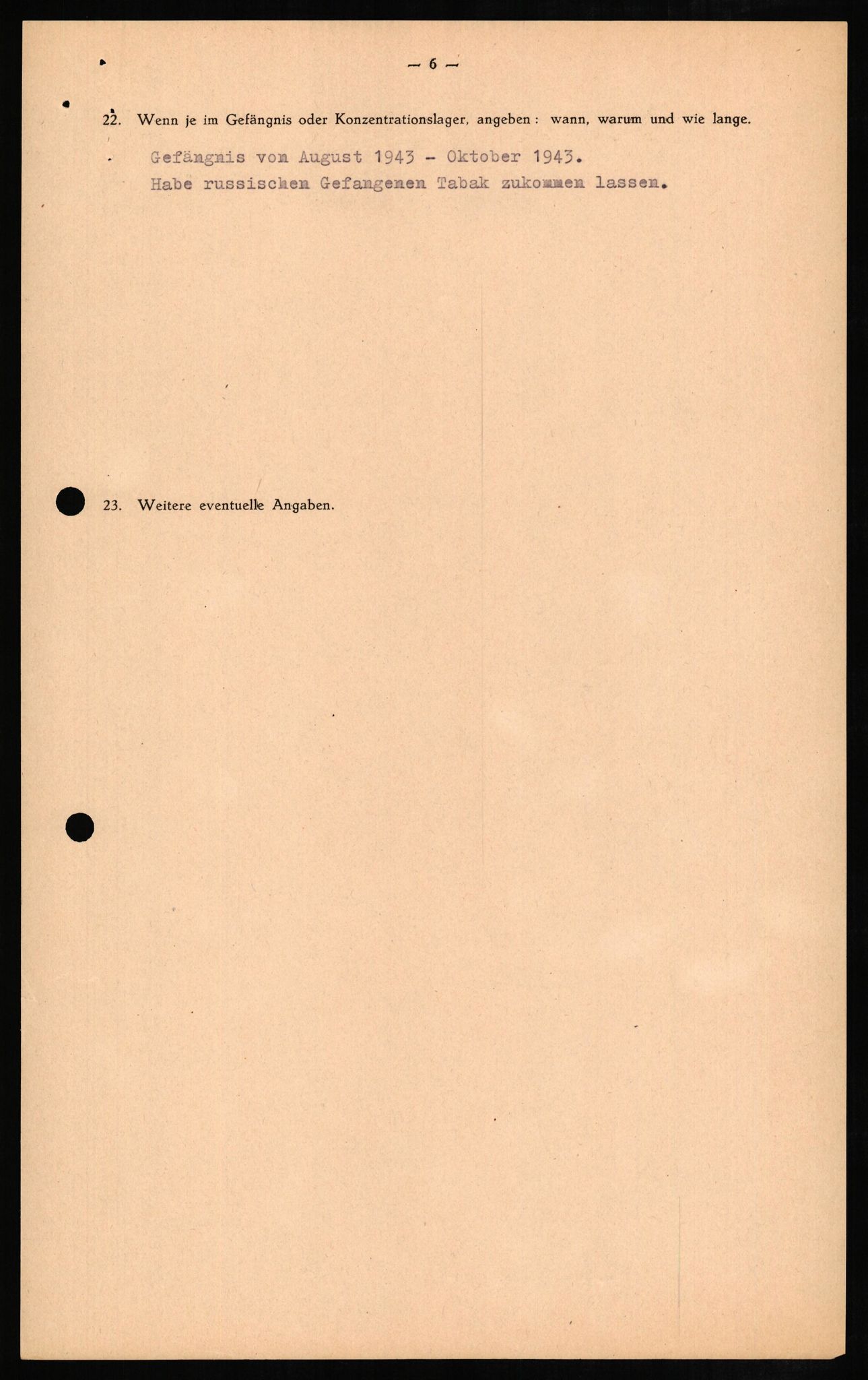 Forsvaret, Forsvarets overkommando II, AV/RA-RAFA-3915/D/Db/L0007: CI Questionaires. Tyske okkupasjonsstyrker i Norge. Tyskere., 1945-1946, p. 326