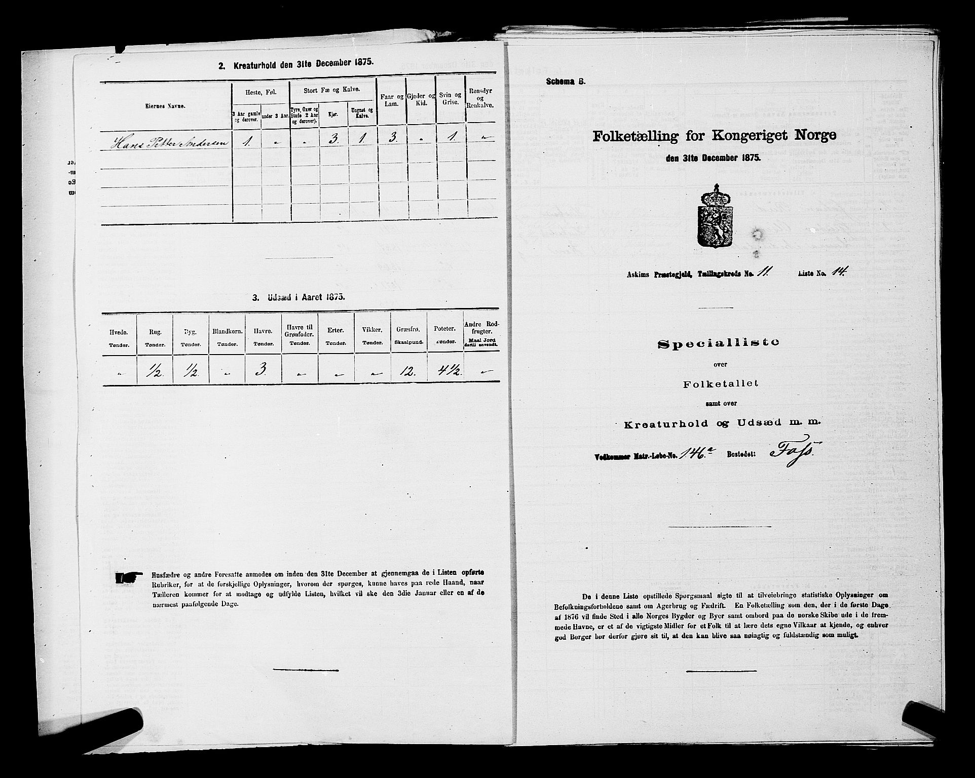 RA, 1875 census for 0124P Askim, 1875, p. 707