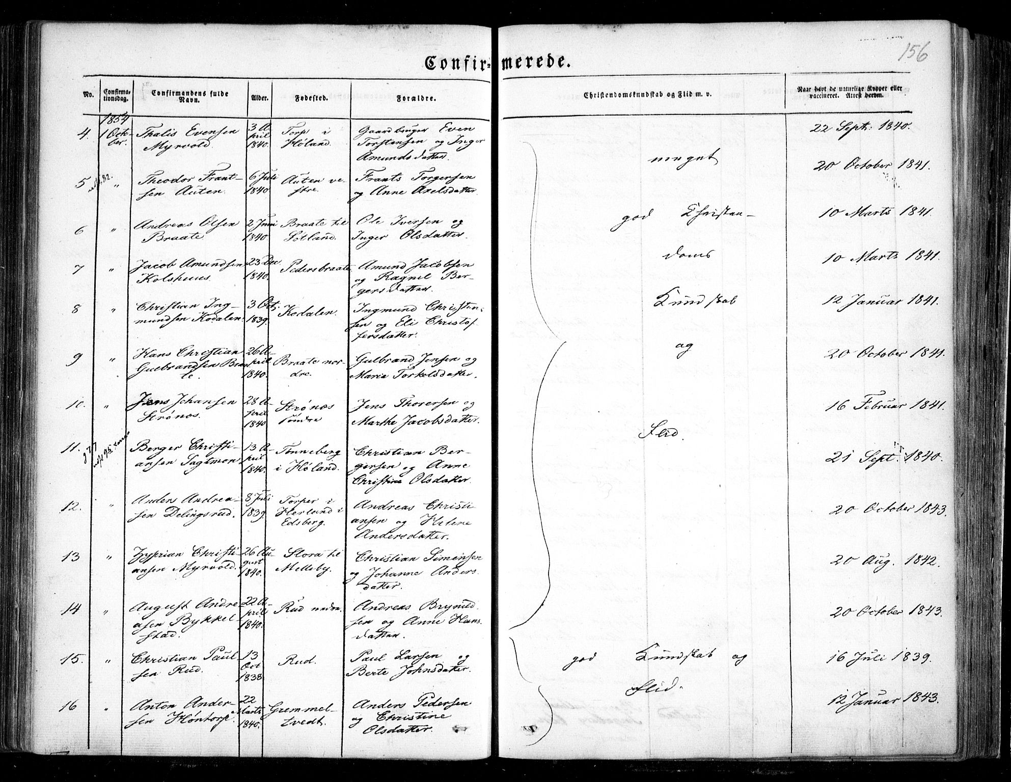 Trøgstad prestekontor Kirkebøker, AV/SAO-A-10925/F/Fa/L0007: Parish register (official) no. I 7, 1845-1854, p. 156