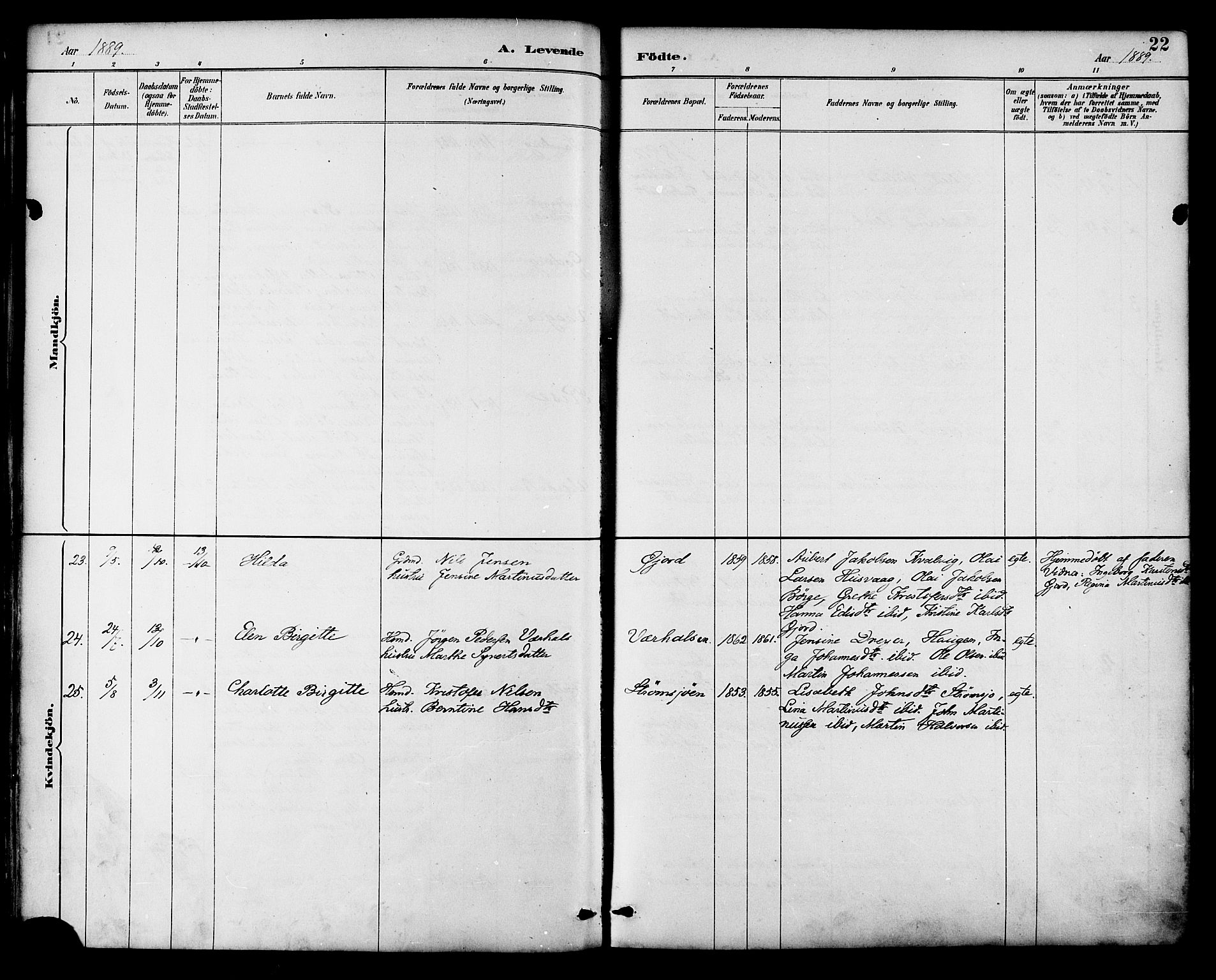 Ministerialprotokoller, klokkerbøker og fødselsregistre - Nordland, AV/SAT-A-1459/892/L1320: Parish register (official) no. 892A01, 1886-1901, p. 22