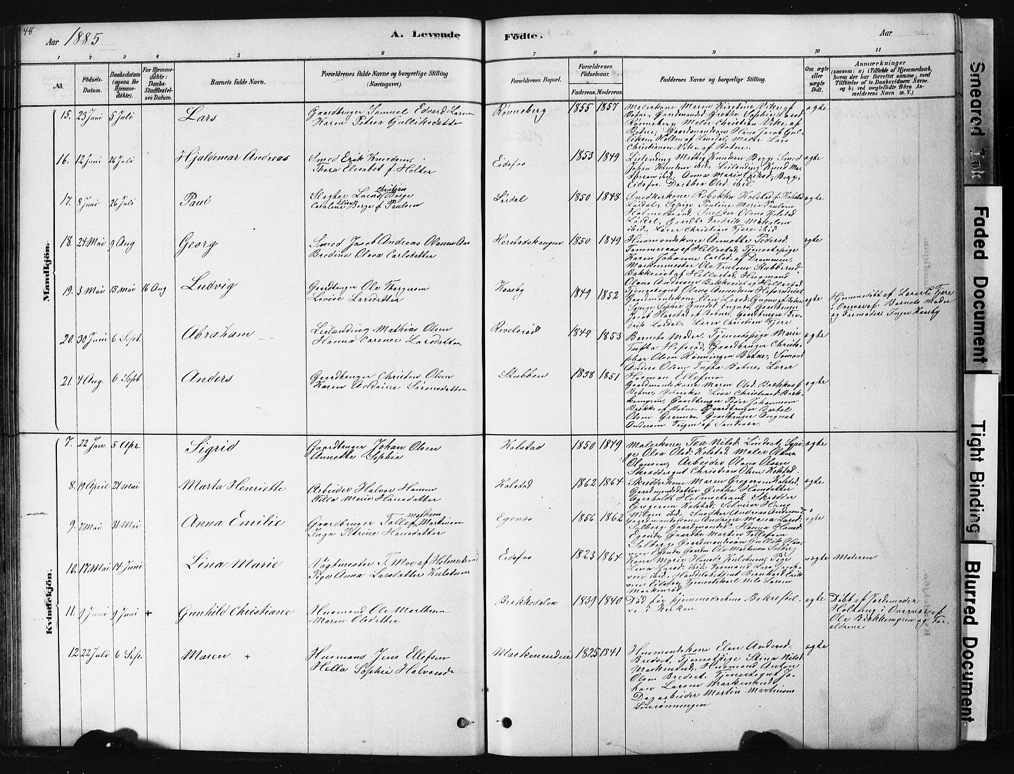 Hof kirkebøker, AV/SAKO-A-64/G/Ga/L0004: Parish register (copy) no. I 4, 1878-1930, p. 48