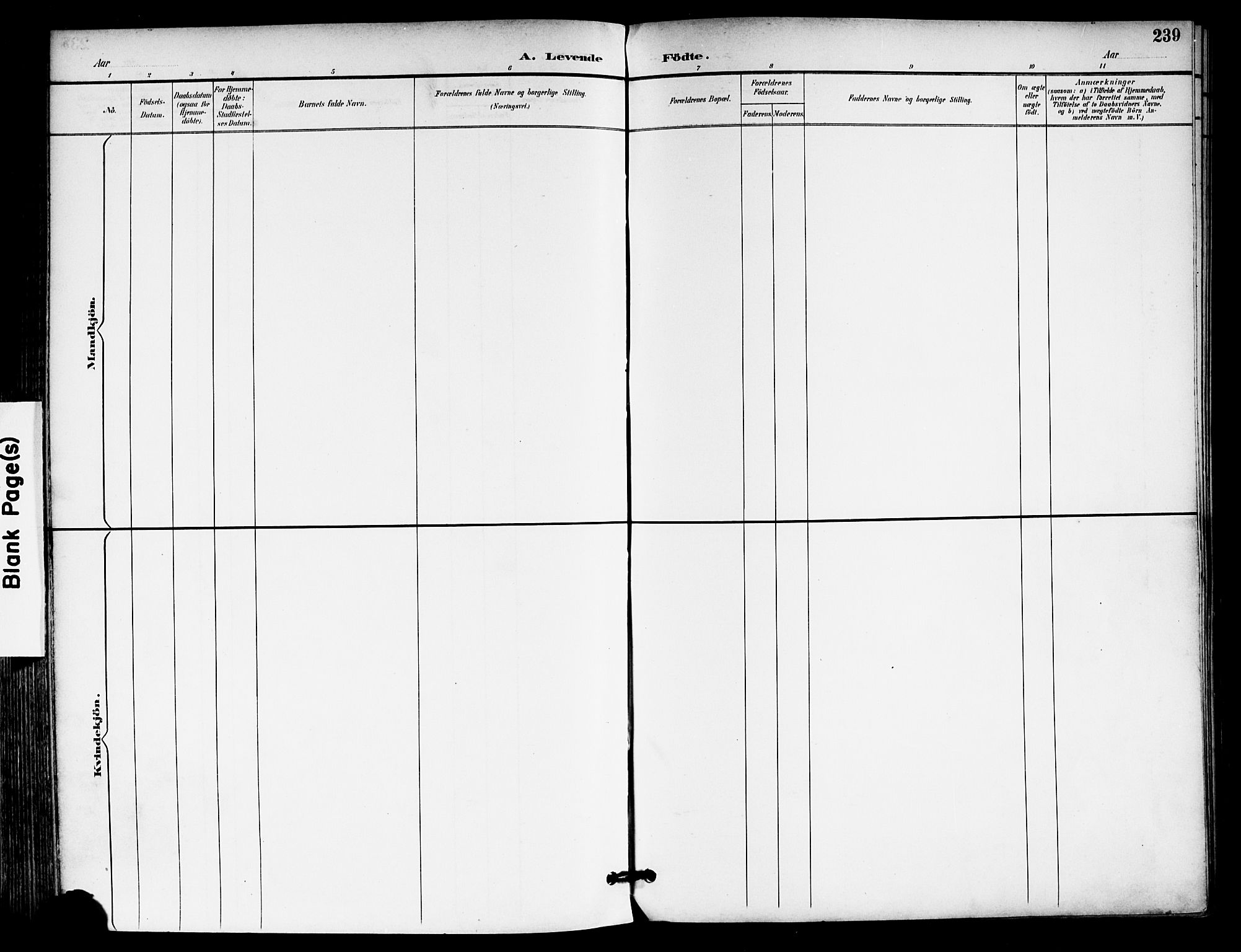 Moss prestekontor Kirkebøker, AV/SAO-A-2003/F/Fb/L0003: Parish register (official) no. II 3, 1894-1901, p. 239