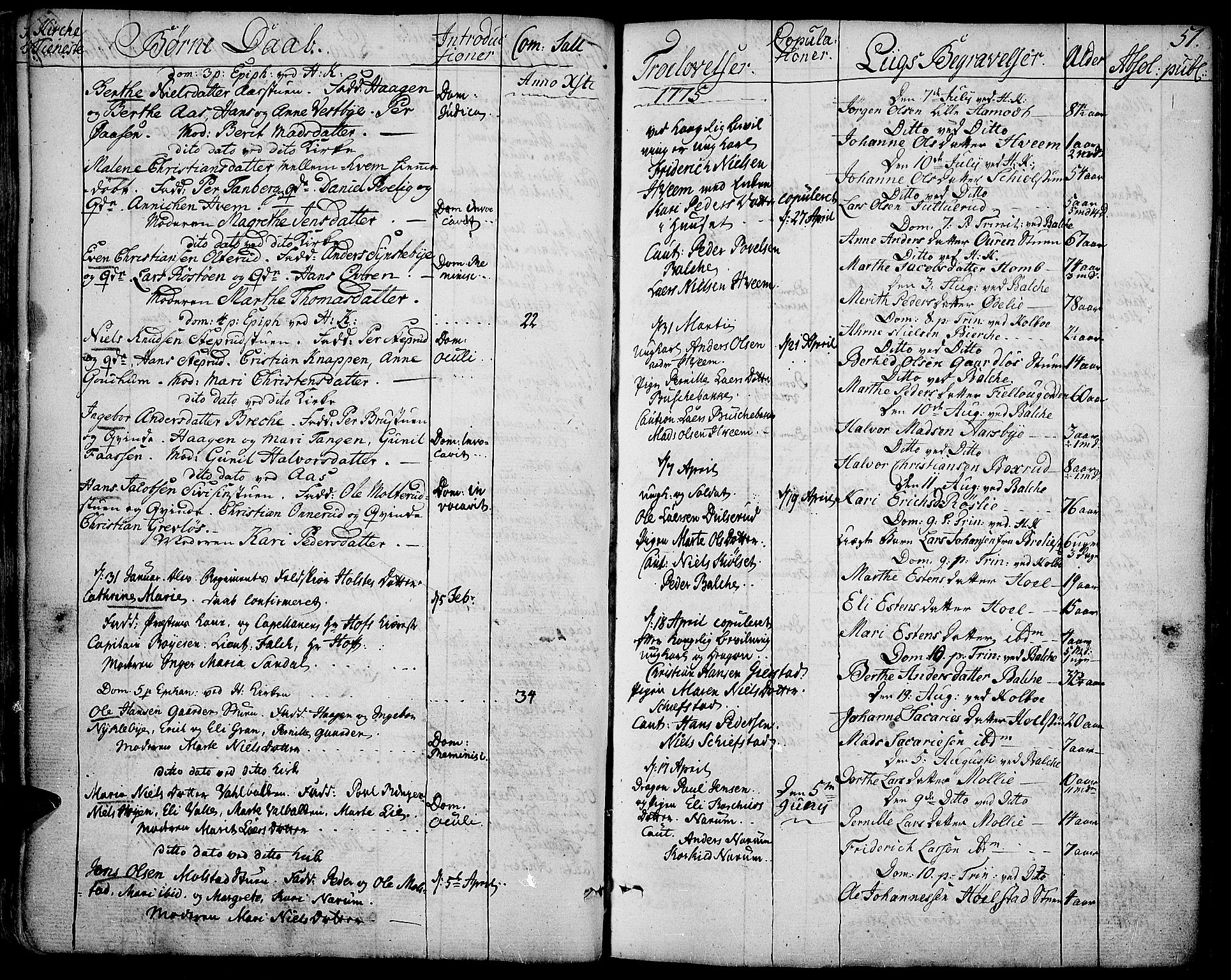 Toten prestekontor, SAH/PREST-102/H/Ha/Haa/L0006: Parish register (official) no. 6, 1773-1793, p. 51
