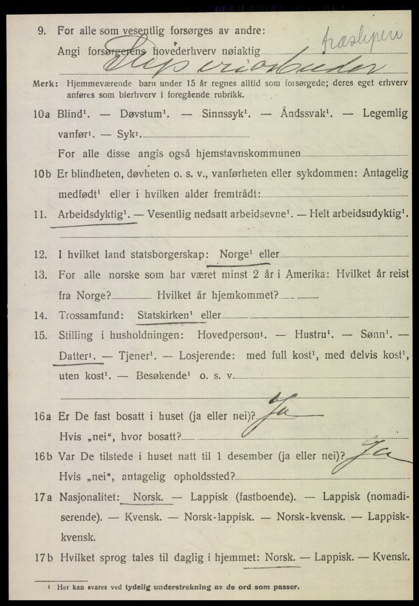 SAT, 1920 census for Otterøy, 1920, p. 1390