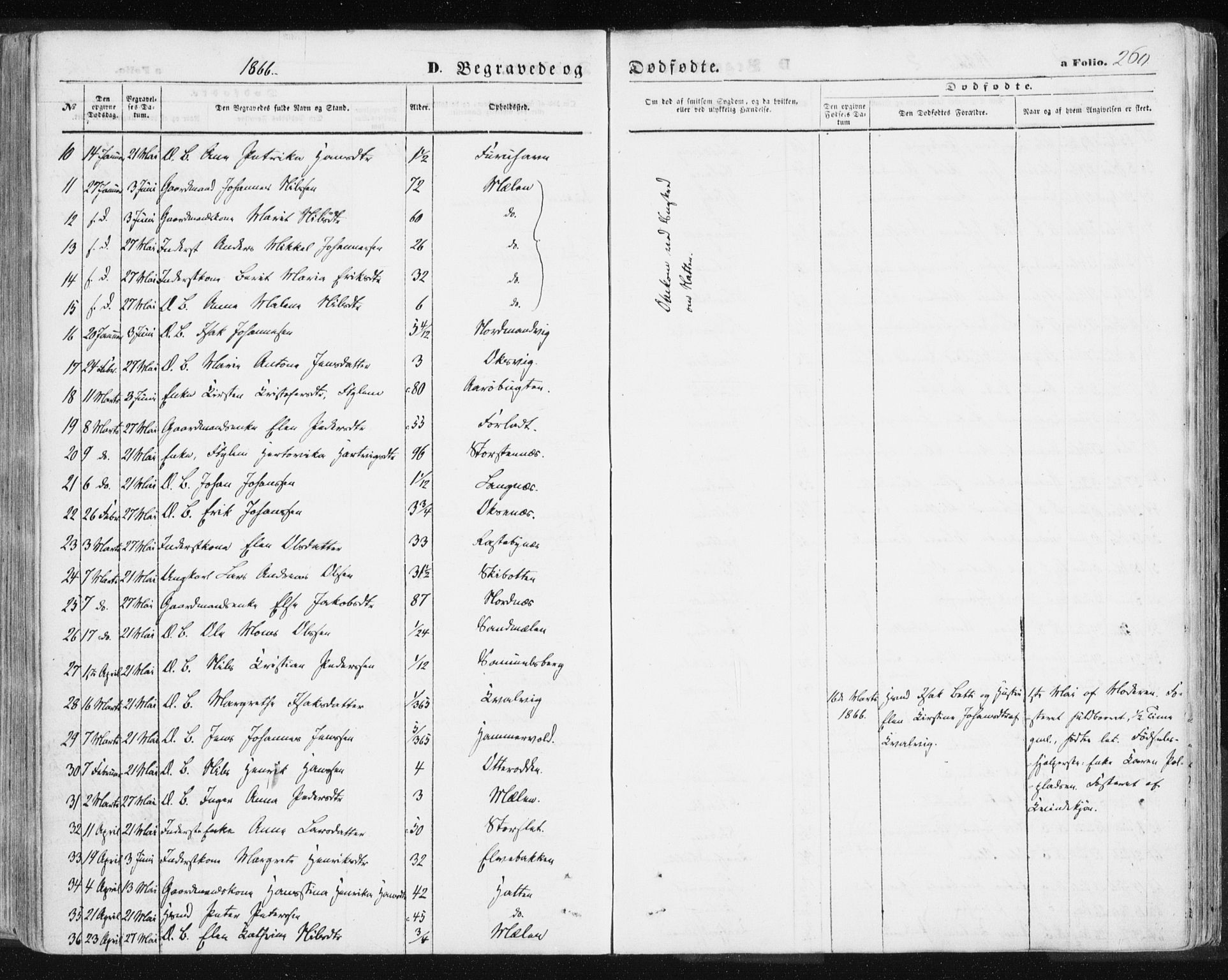 Lyngen sokneprestembete, AV/SATØ-S-1289/H/He/Hea/L0005kirke: Parish register (official) no. 5, 1859-1869, p. 260