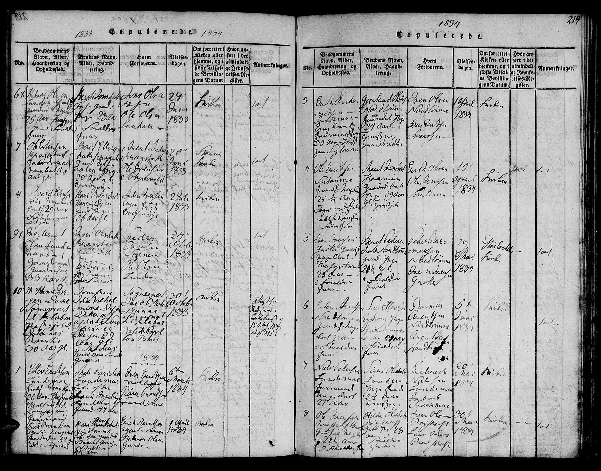 Ministerialprotokoller, klokkerbøker og fødselsregistre - Sør-Trøndelag, SAT/A-1456/692/L1102: Parish register (official) no. 692A02, 1816-1842, p. 214