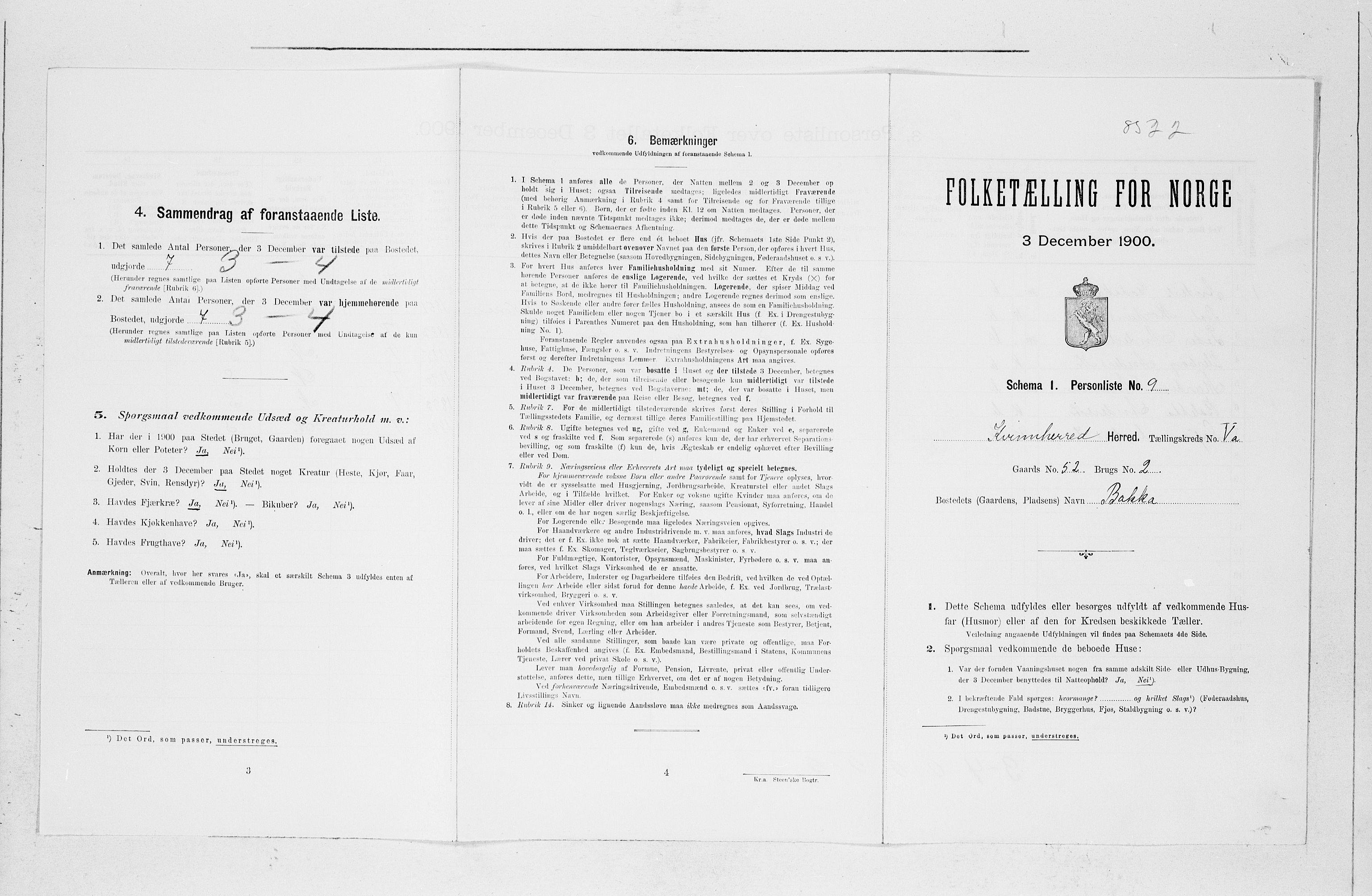 SAB, 1900 census for Kvinnherad, 1900, p. 496