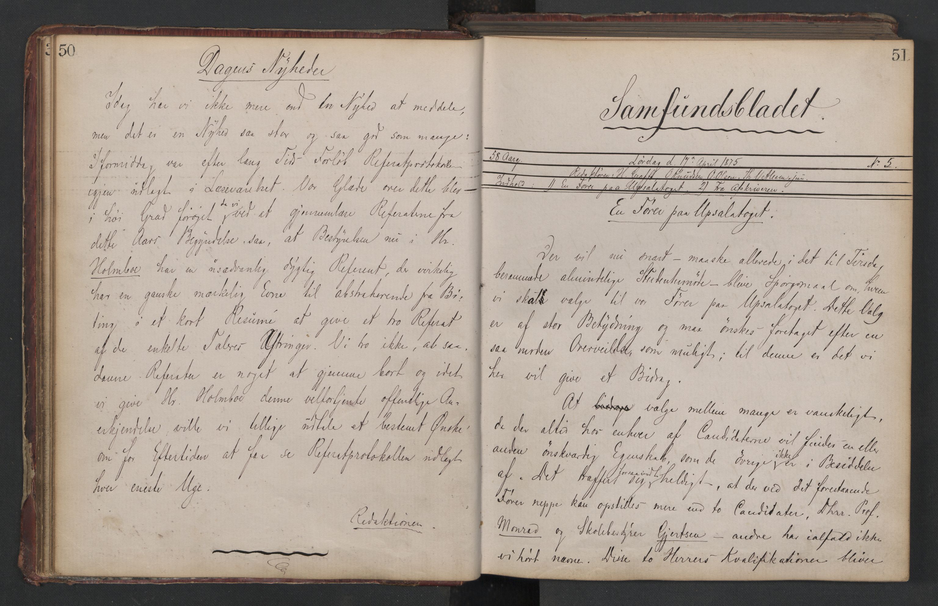 Det Norske Studentersamfund, AV/RA-PA-1322/X/Xa/L0010/0001: -- / Samfundsbladet, 1875-1876, p. 28