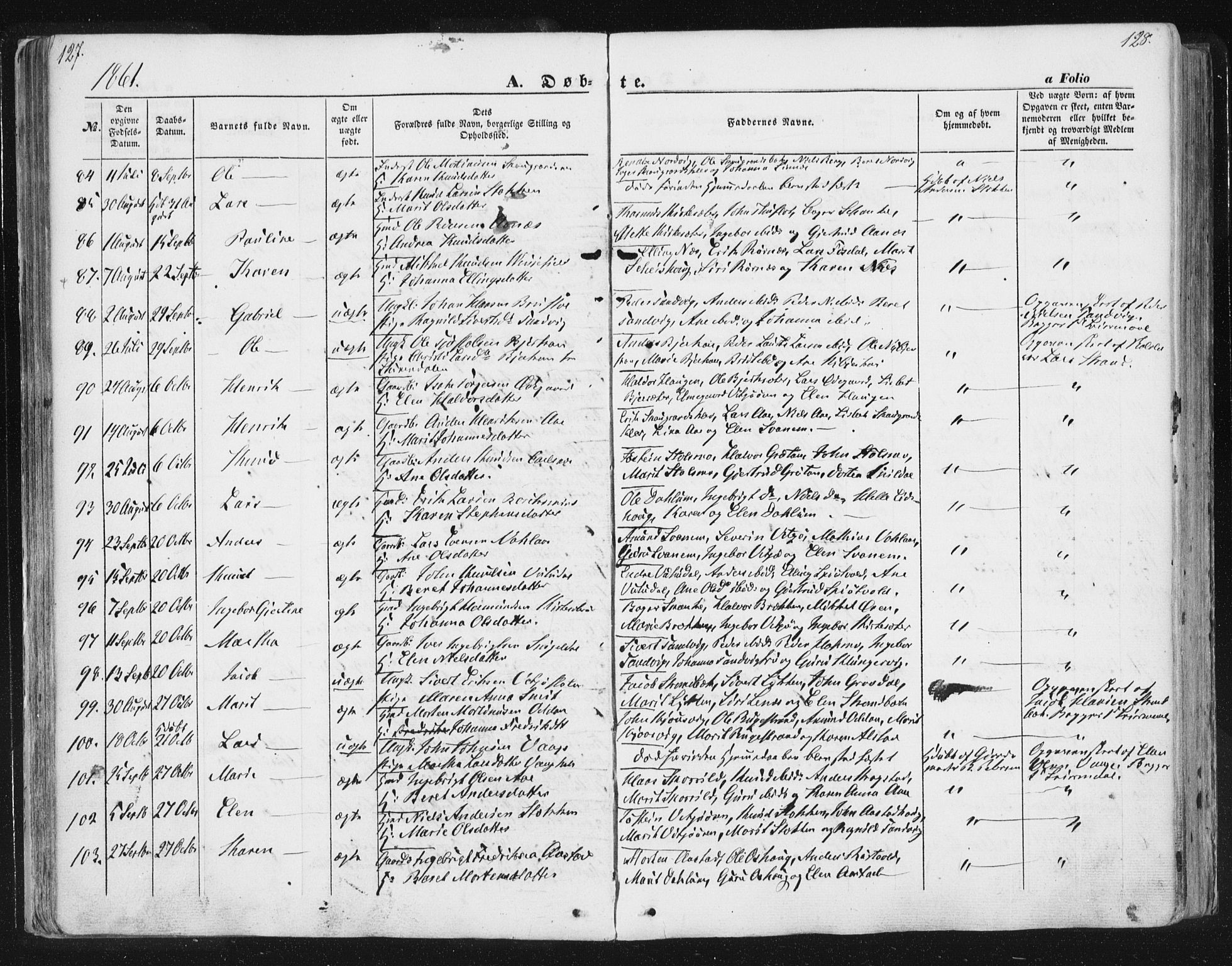 Ministerialprotokoller, klokkerbøker og fødselsregistre - Sør-Trøndelag, AV/SAT-A-1456/630/L0494: Parish register (official) no. 630A07, 1852-1868, p. 127-128