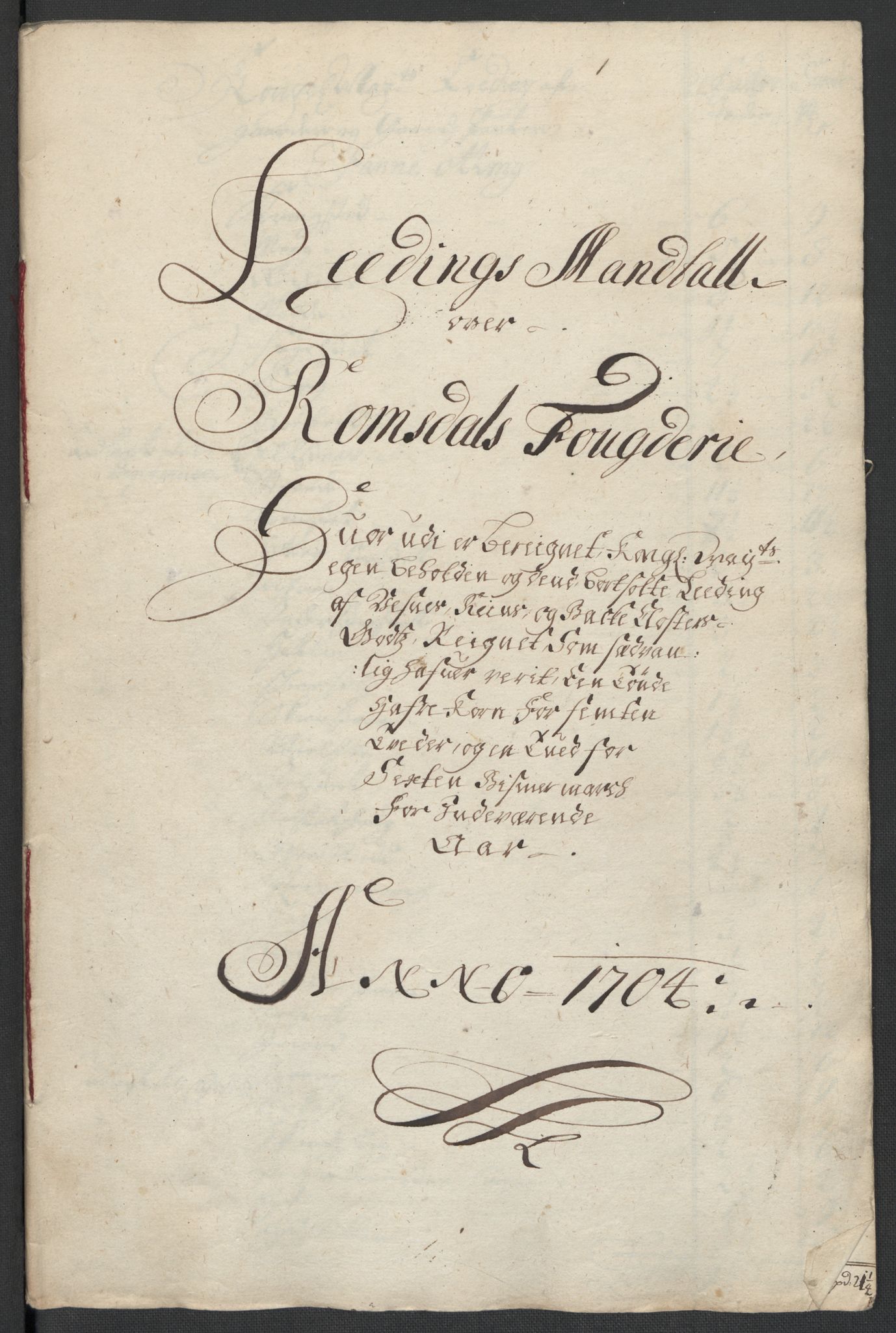 Rentekammeret inntil 1814, Reviderte regnskaper, Fogderegnskap, RA/EA-4092/R55/L3656: Fogderegnskap Romsdal, 1703-1705, p. 263