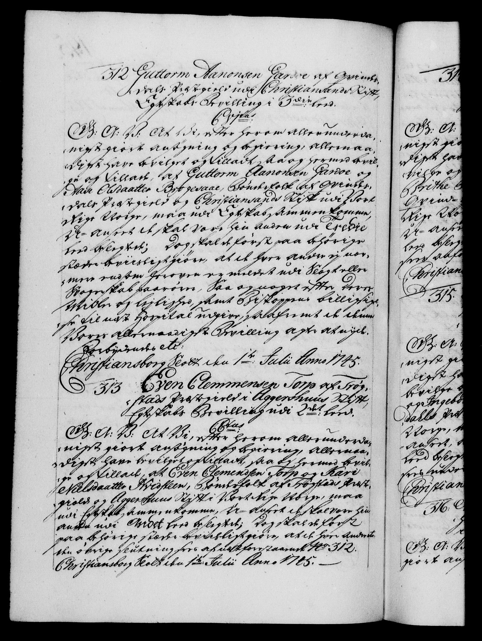 Danske Kanselli 1572-1799, AV/RA-EA-3023/F/Fc/Fca/Fcaa/L0034: Norske registre, 1745-1746, p. 195b